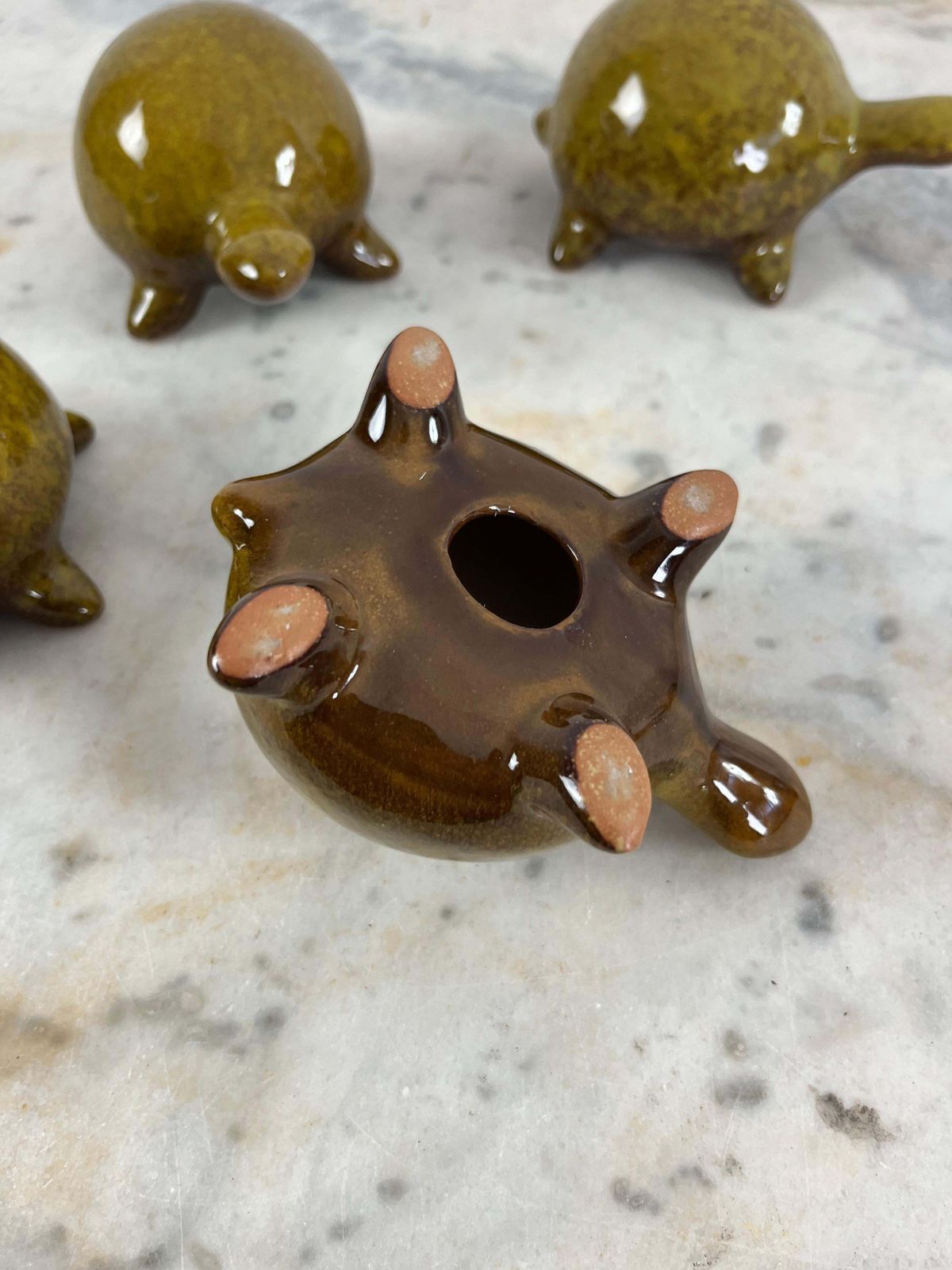 Set Of 4 Glazed Ceramic Turtles, 1970s photo vinterior