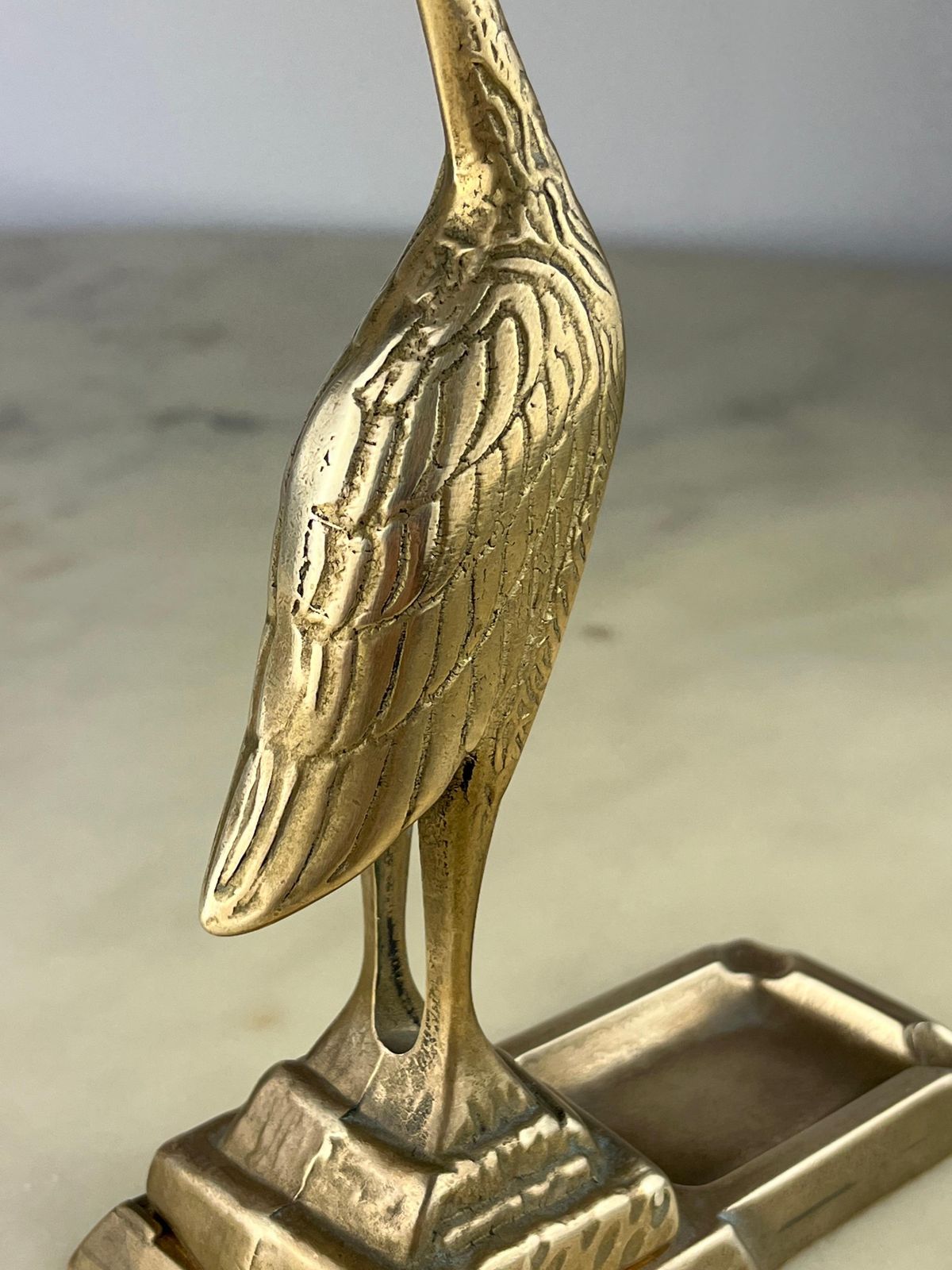 Mid Century Flamingo Brass Ashtray Italian Design 1960s photo vintage