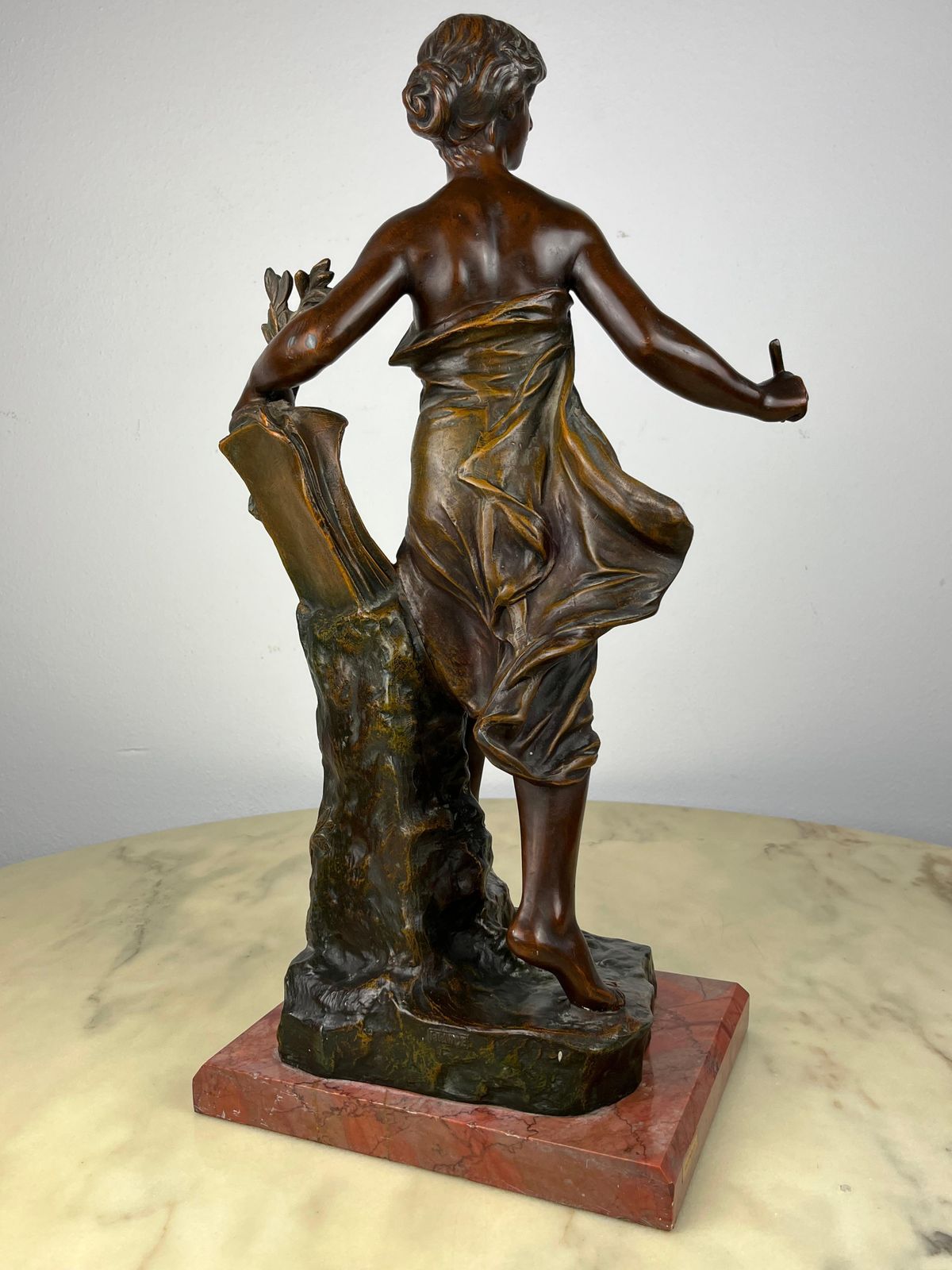 Eugene Marioton '1857 1933', La Reconoissance, Spelter Statue, France, 1930s photo vinterior