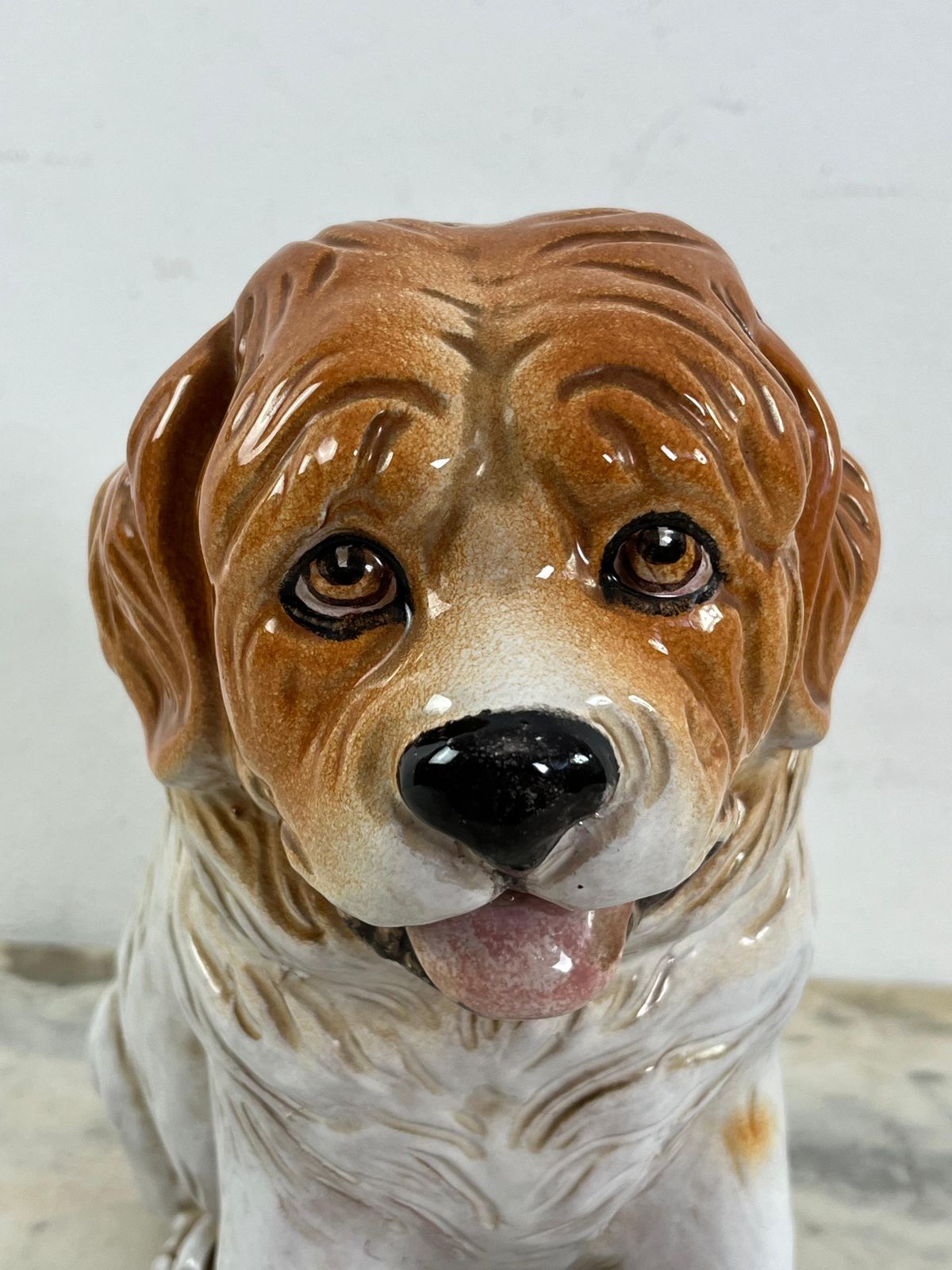 photo furniture Mid Century Glazed Ceramic Puppy Dog, Made In Italy 1960s