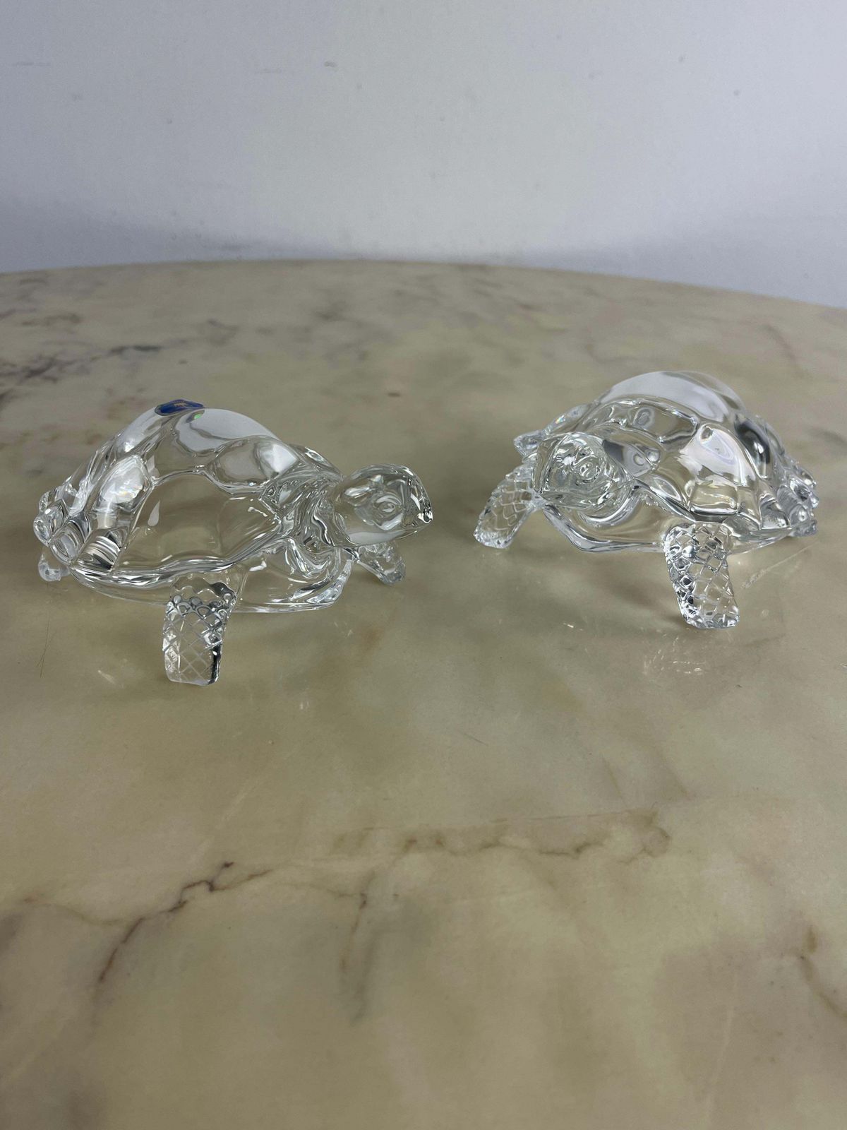 Set Of 2 Large Crystal Turtles Royal Art Handmade 1980s photo Art