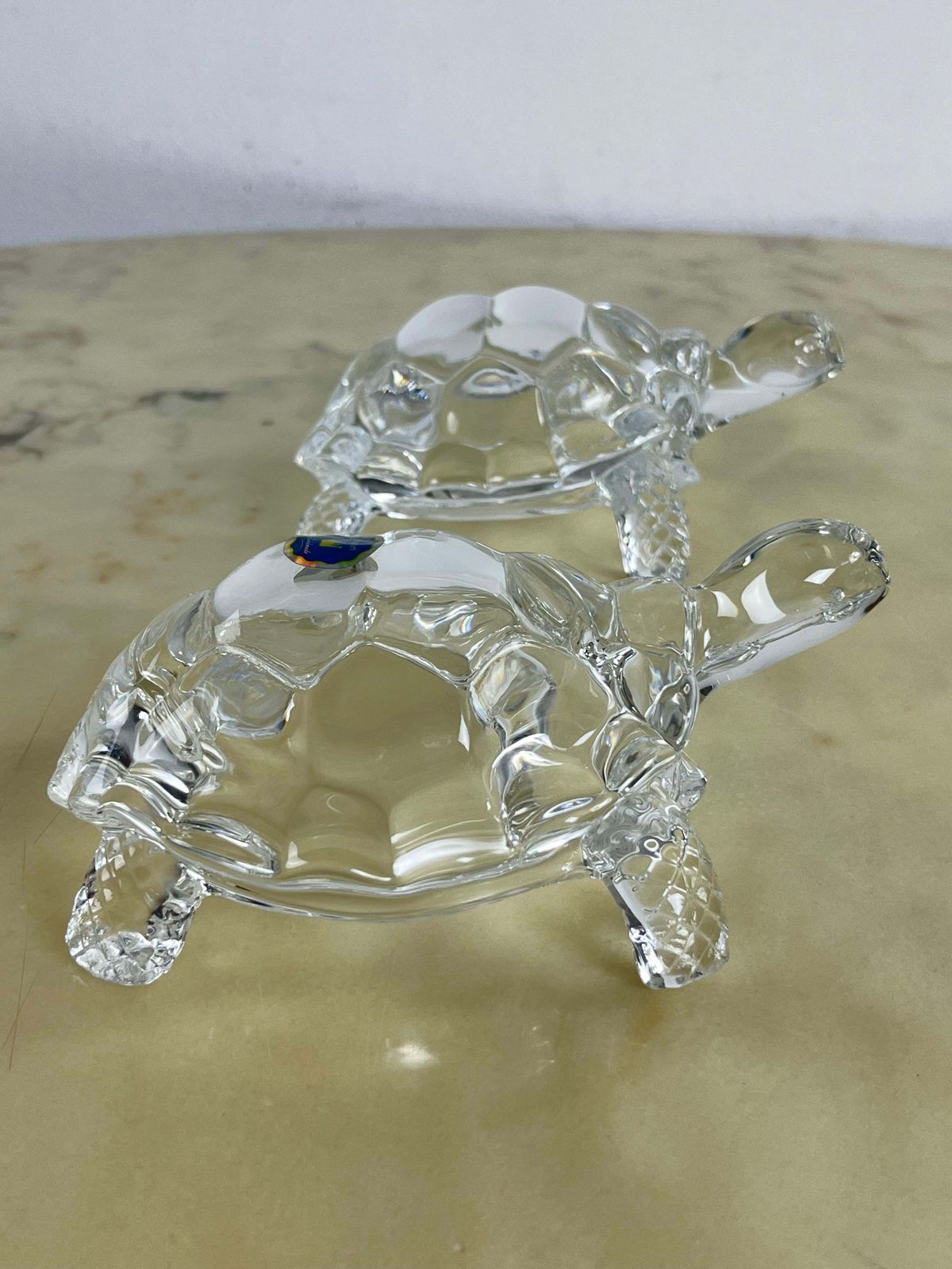 photo for sale Set Of 2 Large Crystal Turtles Royal Art Handmade 1980s