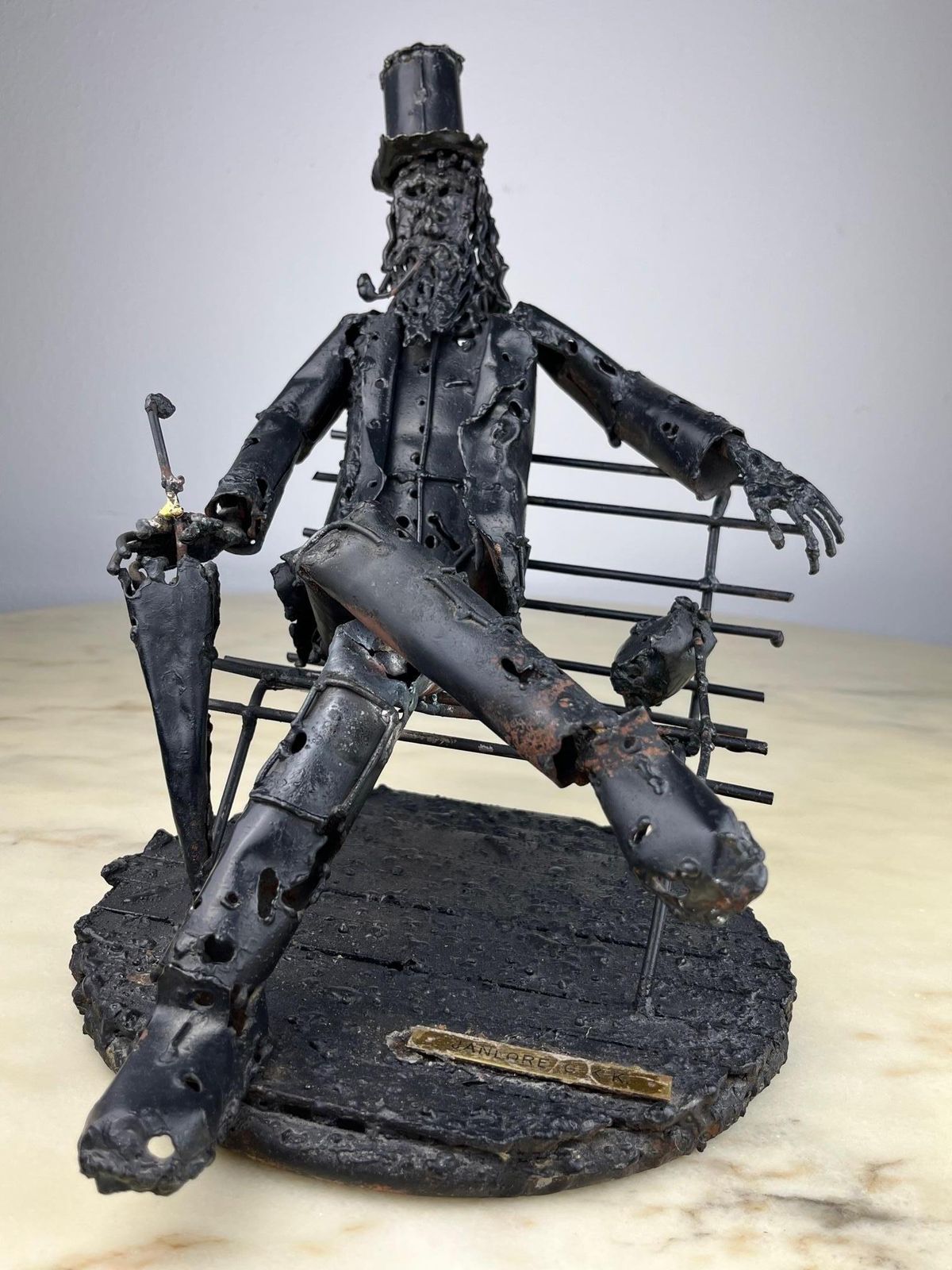 Large Iron Brutalist Sculpture By The Artist Janlorè G. K. K. 1970s photo vinterior