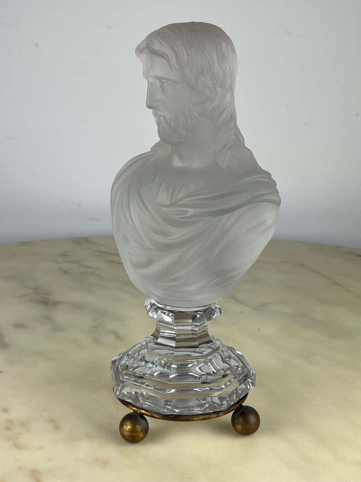 Baccarat Bust "Jesus Christ" Moulded Glass France 1980s photo buy