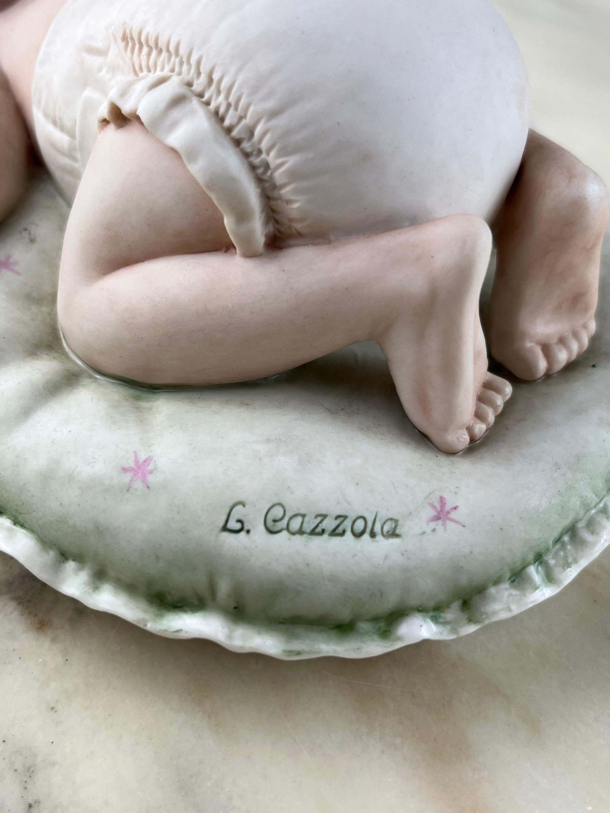 photo buy Set Of 2 Capodimonte Principe Porcelain "Sleeping Children" Made In Italy 1980