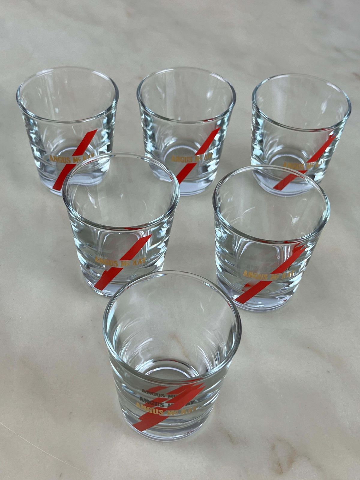 Six Vintage Whiskey Glasses, Boxed, Never Used, Augus Mc Kay, 1970 photo buy