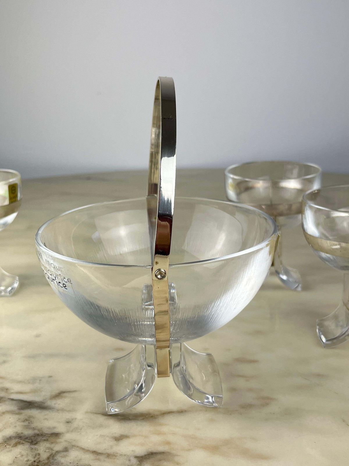 7 Piece Set In Crystal And 800 Silver, Taddei Sestini For Kristall Krisla, 1970s photo 683.0