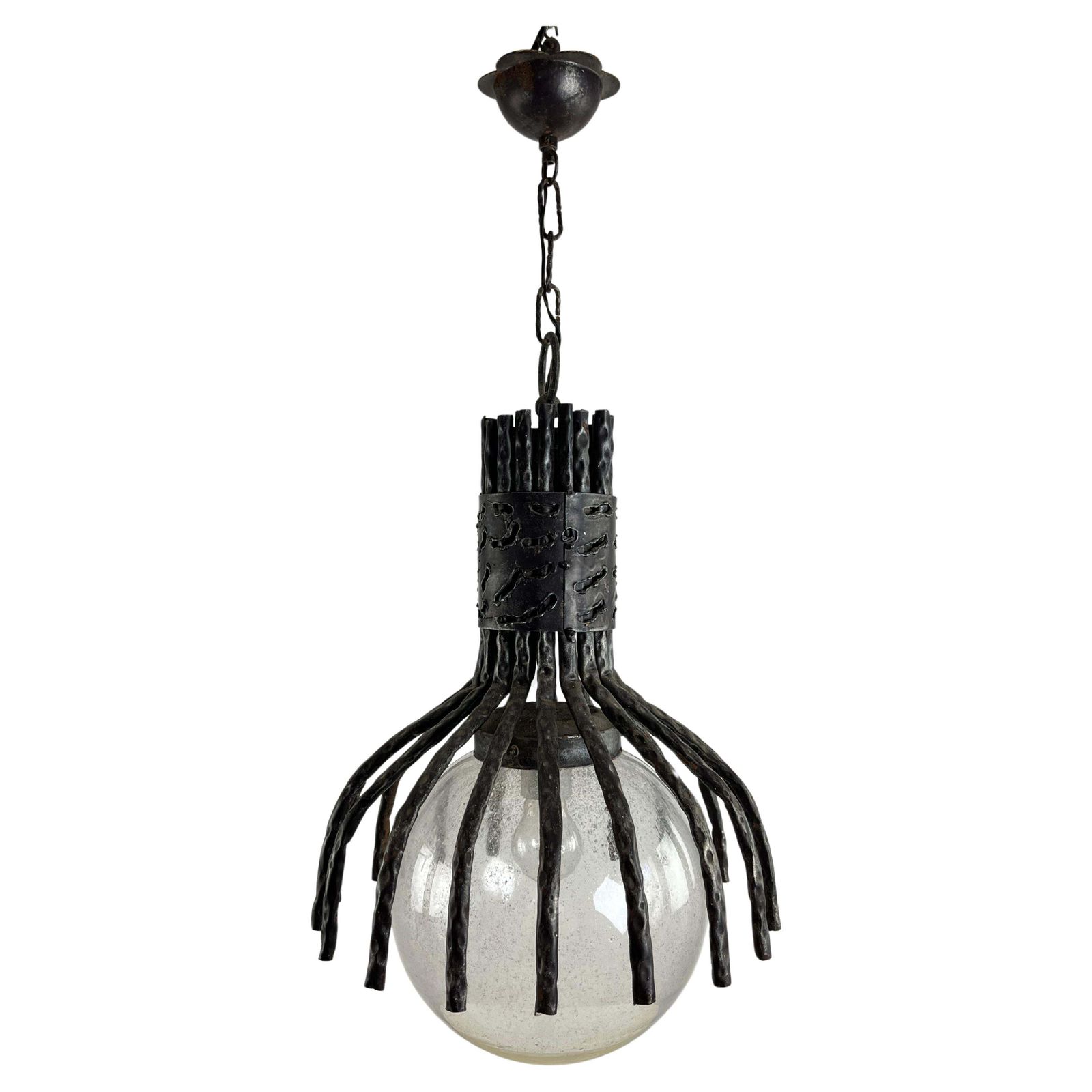 Brutalist "Spider" Model Chandelier By Marcello Fantoni Italian Design 1970s