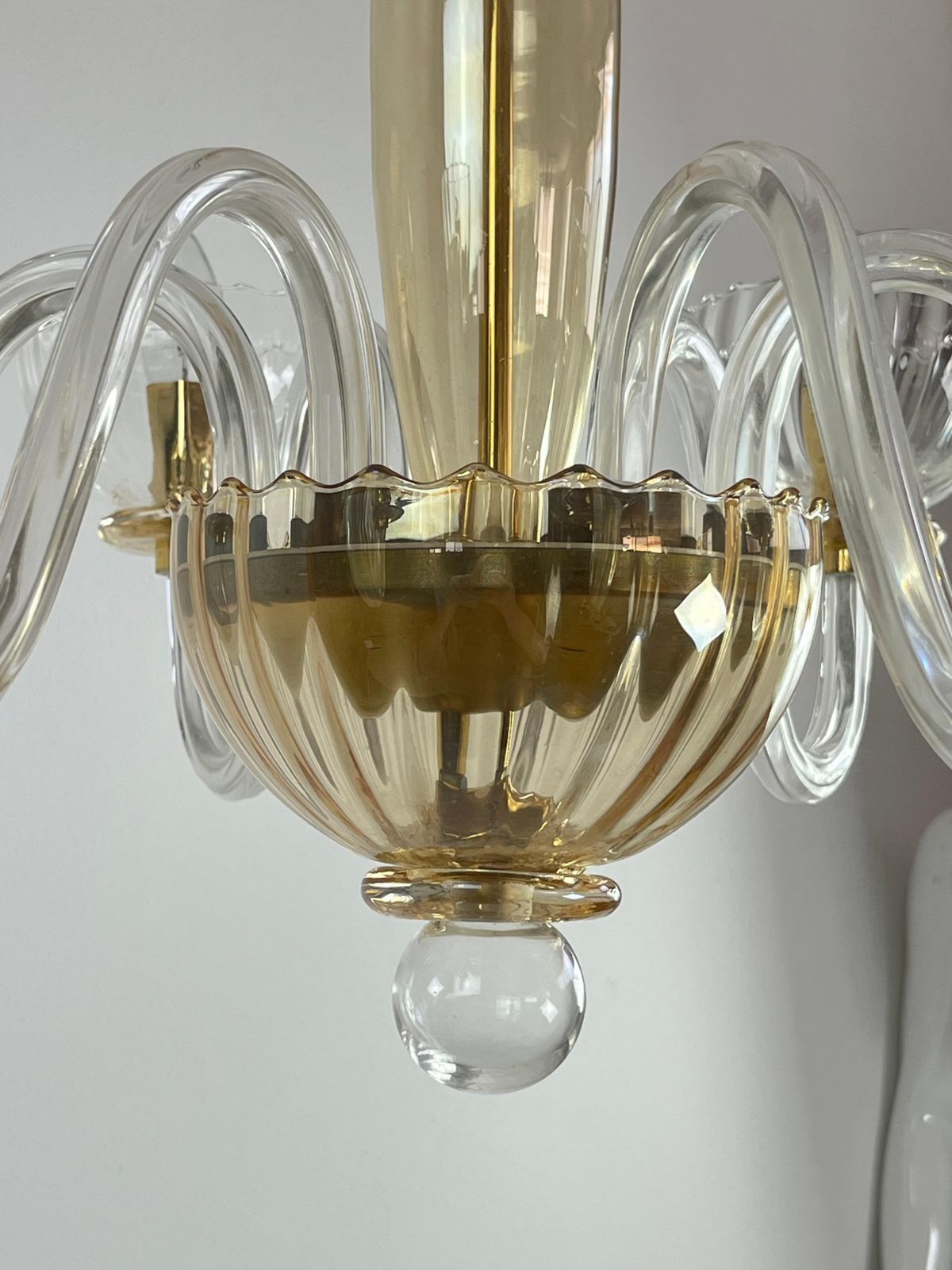 1878.0 6 Light Handmade Murano Glass Chandelier "Maestri Muranesi" 1980s photo