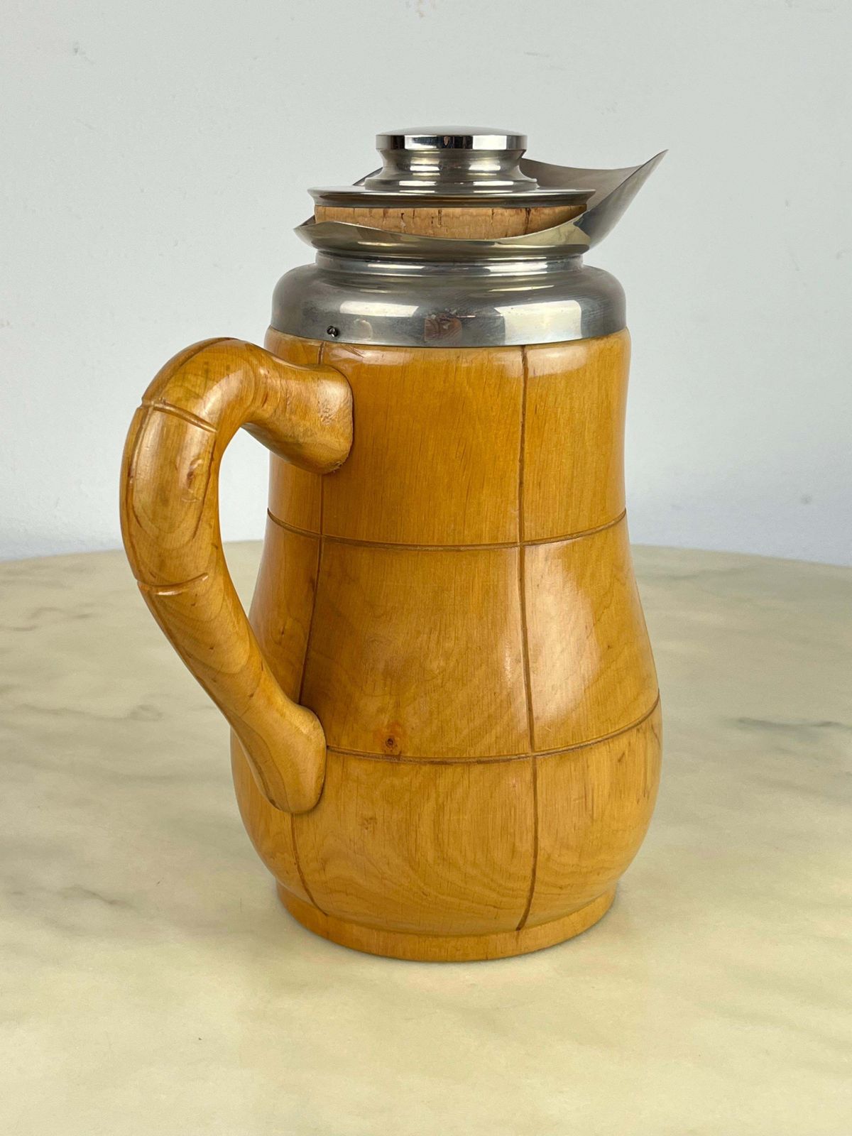 Aldo Tura For Macabo Milano Mid Century  Thermos Decanter In Walnut Wood 1950s photo Home Decor
