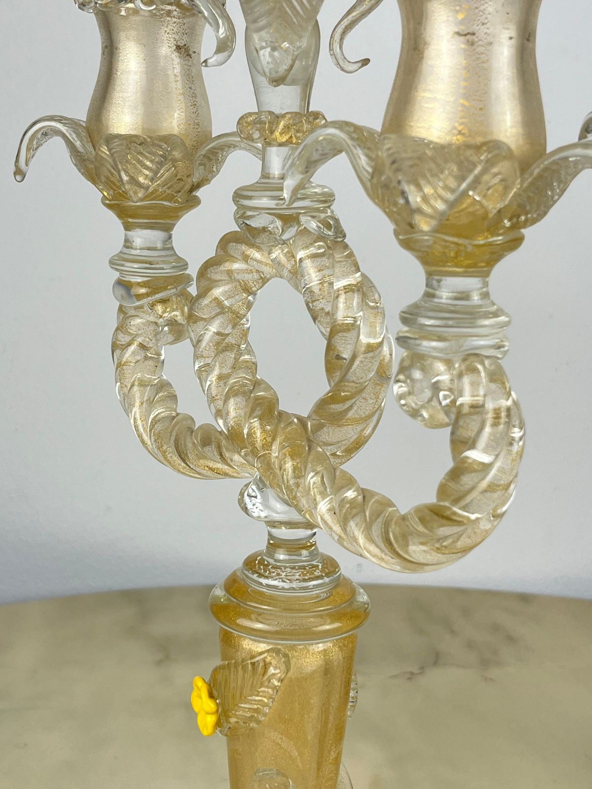 Set Of  2 Barovier & Toso Murano Glass Italian Candelabras 1960s photo vintage