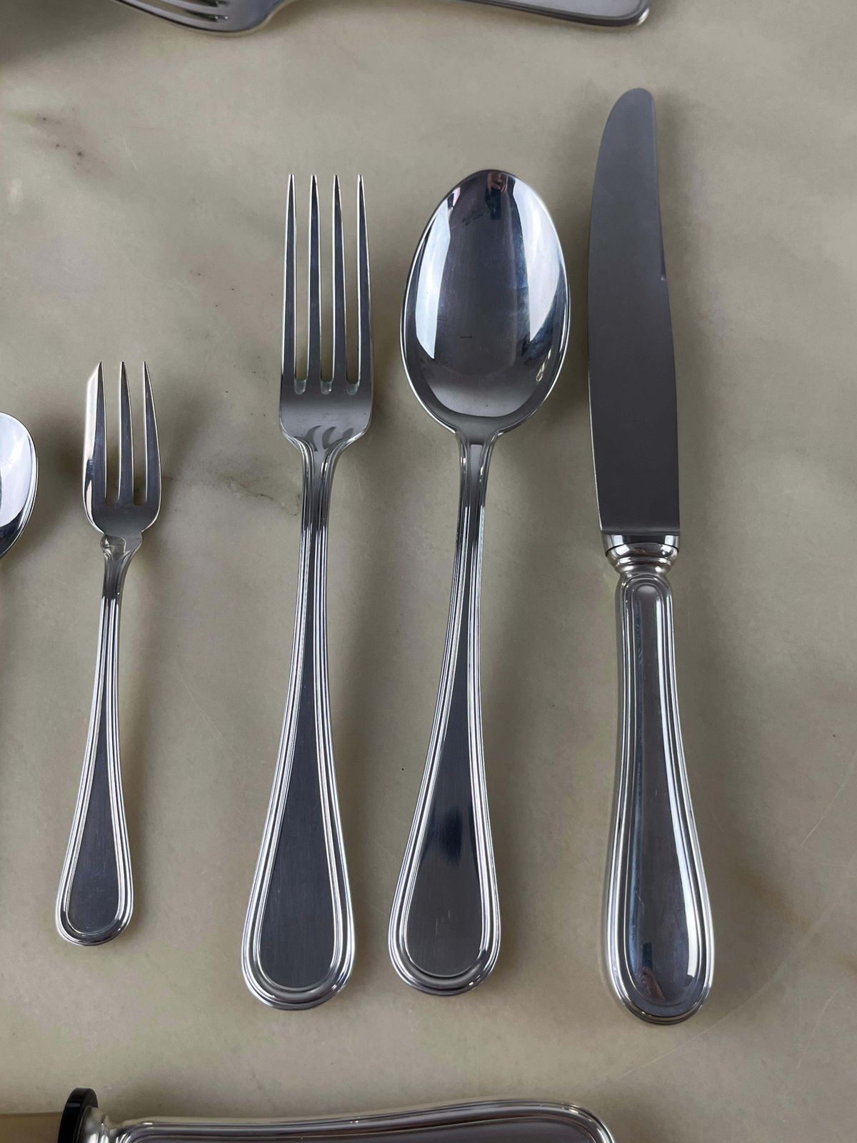 photo for sale Cutlery Service  101 Ps Of 800 Silver, English Style Italy, 1990s, Zaramella