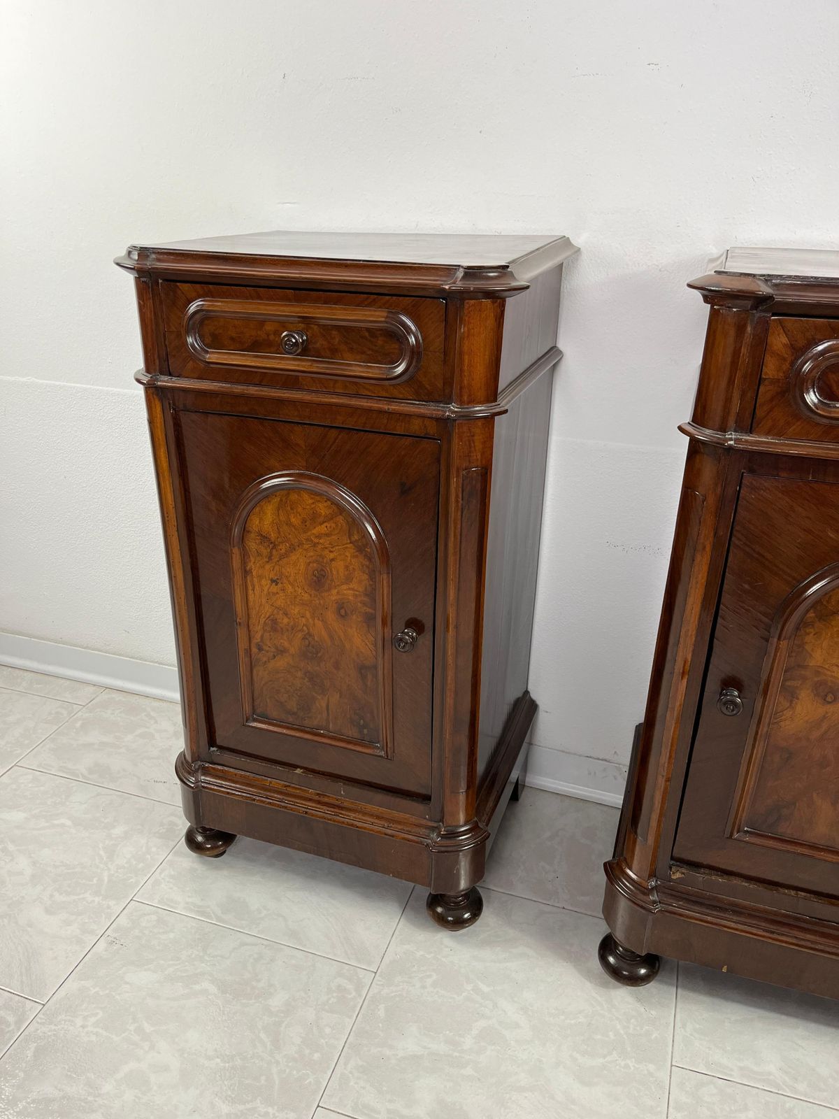 Set Of 2 Mid Century Italian Bedside Tables, 1930s photo for sale