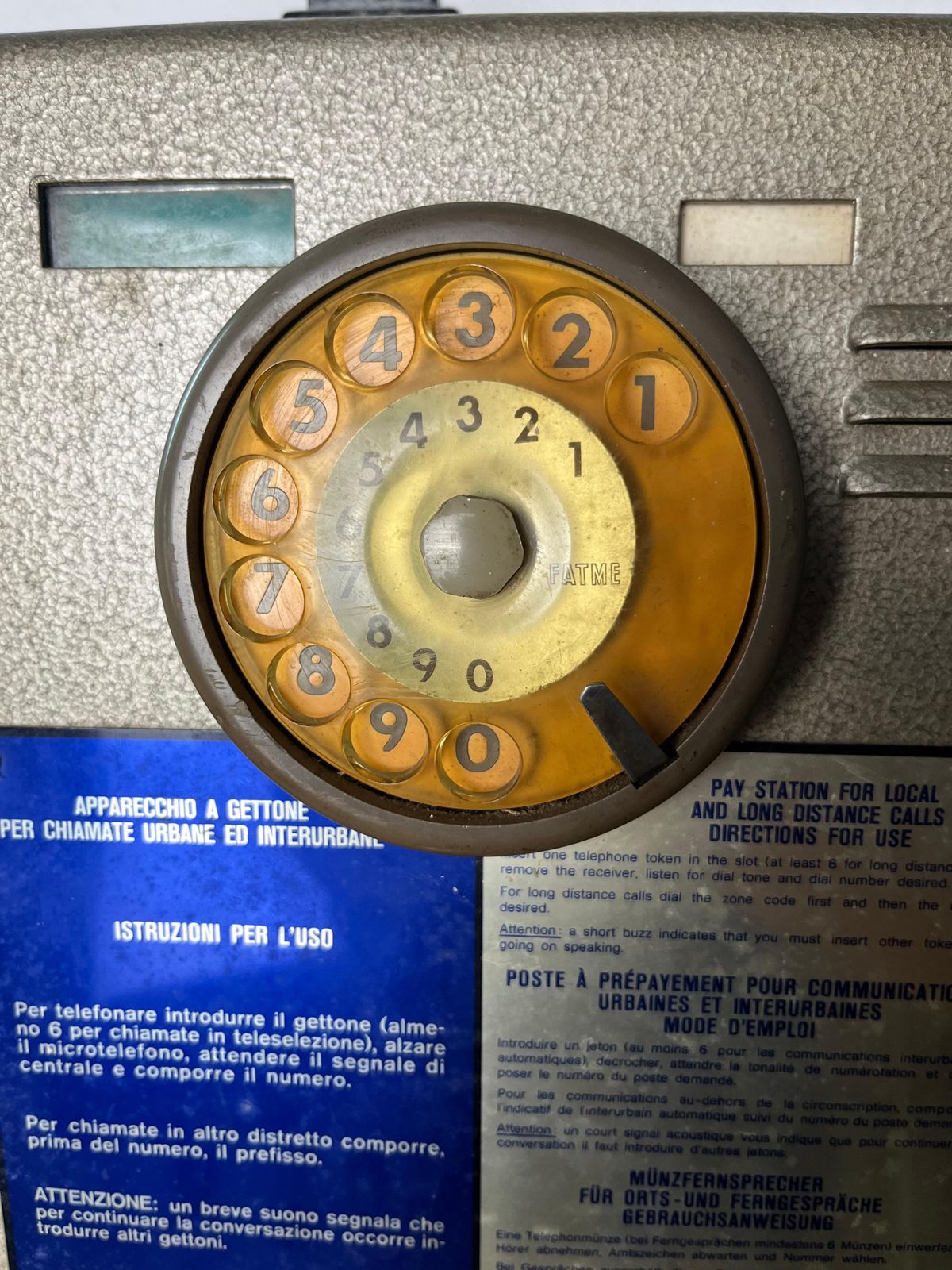 Italian Public Coin Operated Telephone Sip "Rotor" Model, 1970s photo vinterior