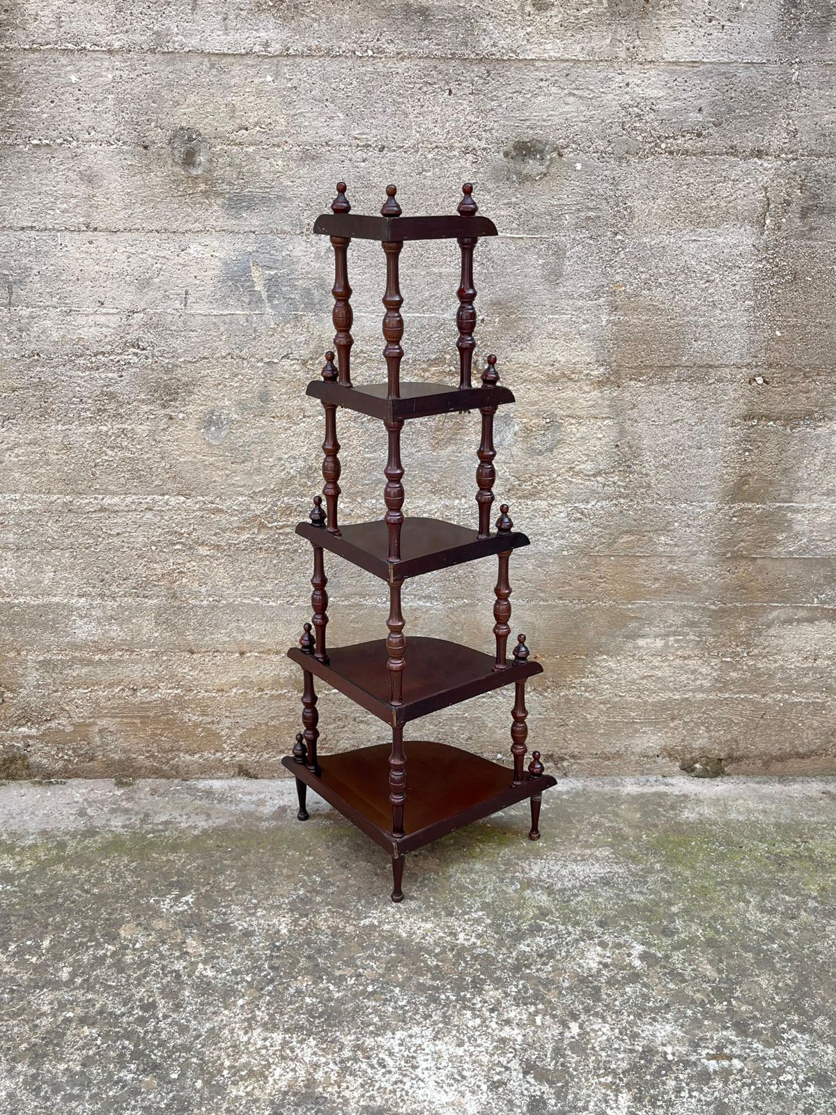 5 Shelves Italian Corner Cabinet, 1980s photo furniture