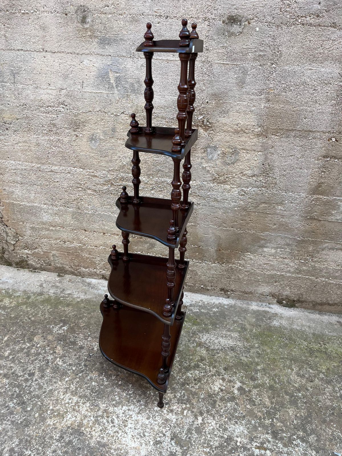 5 Shelves Italian Corner Cabinet, 1980s photo Furniture