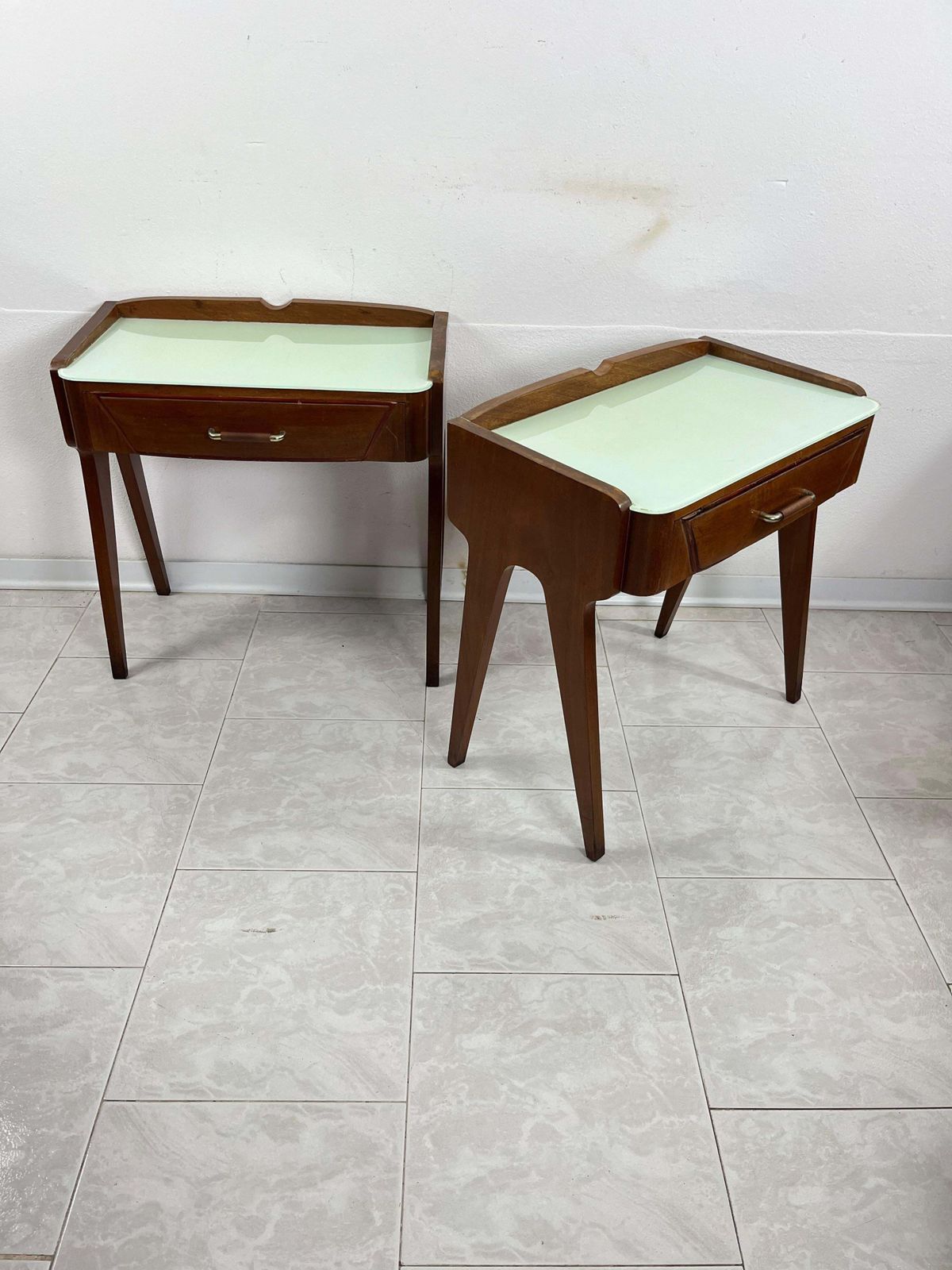 Set Of 2 Mid Century Italian Nightstands Attributed To Ico Parisi, 1950s photo for sale