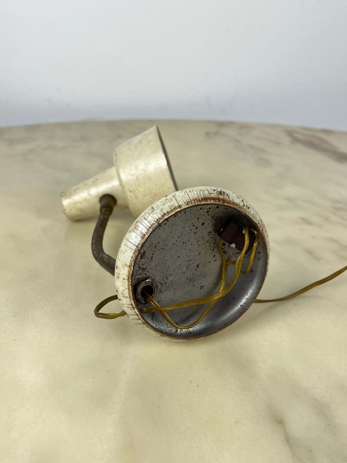 Table Lamp In Lacquered Metal And Brass, Italy, 1950s photo vintage