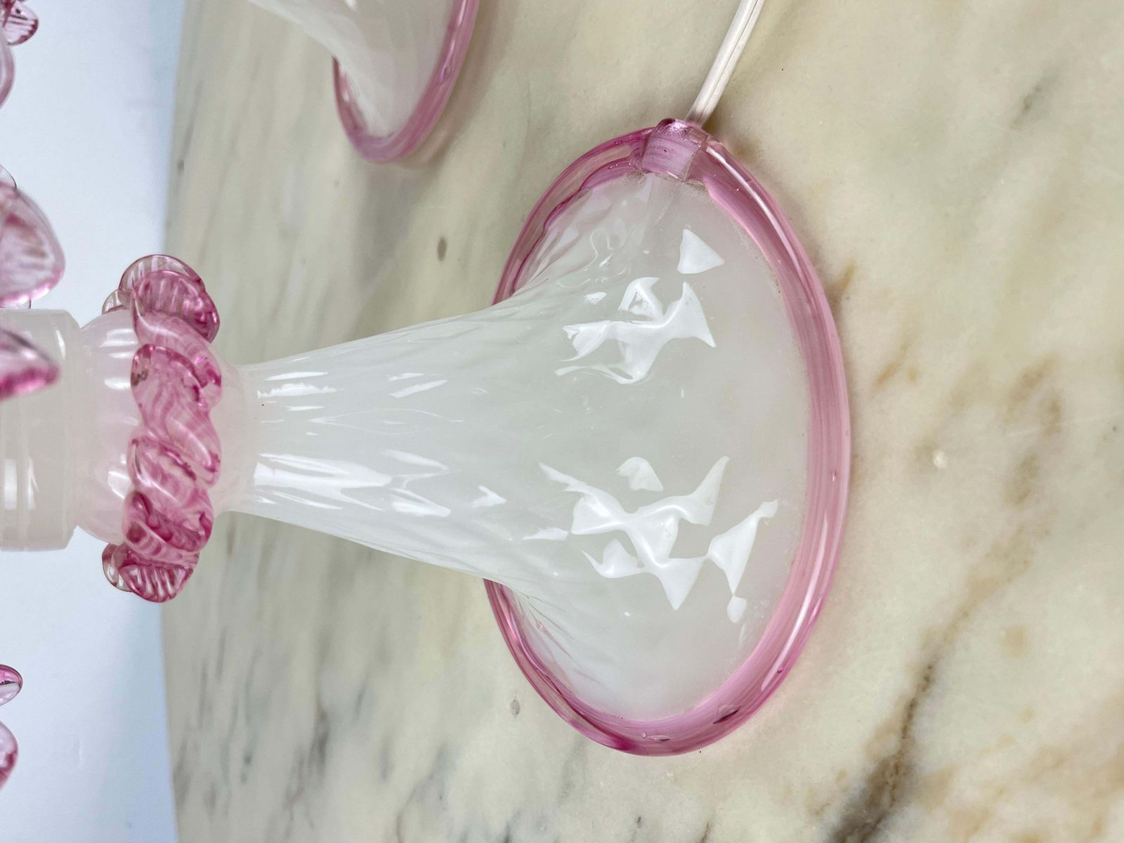 photo for sale Pair Of Murano Glass Bedside Lamps, Italy, 1980s