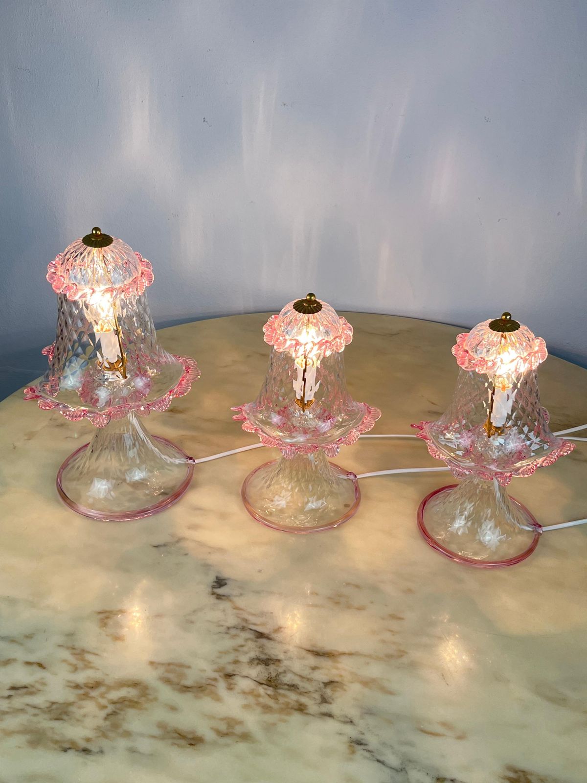 Set Of Three Murano Lamps, Italy, 1980s photo for sale