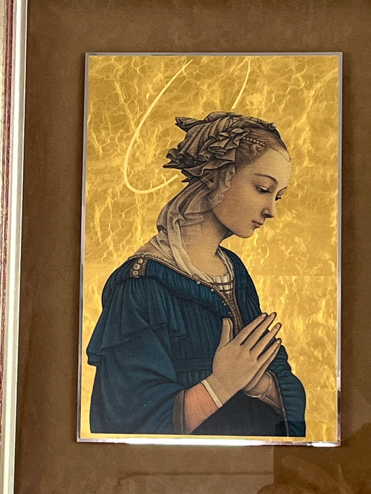 Madonna At The Bedside, Bas Relief On A 925 Thousandth Silver Plate photo furniture