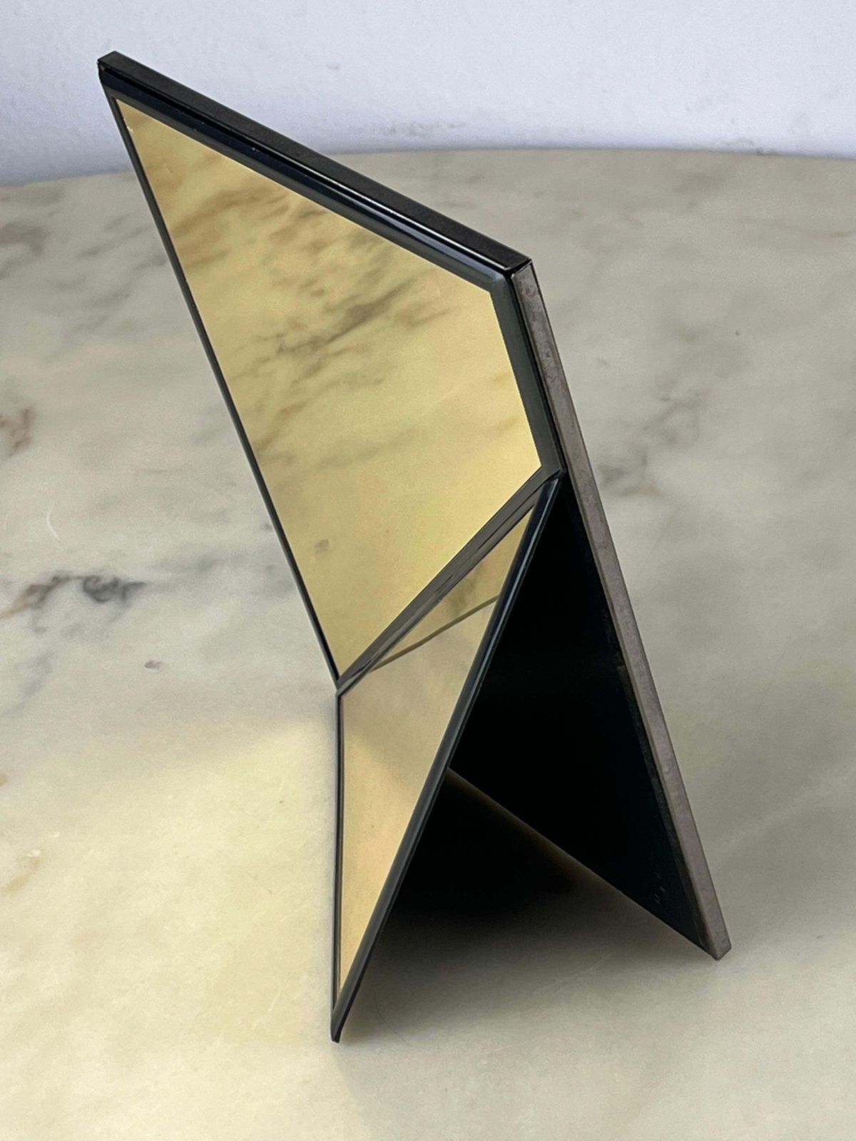 Mascagni 24k Golden Brass Photo Frame, Italian Design, 1970s photo Home Decor