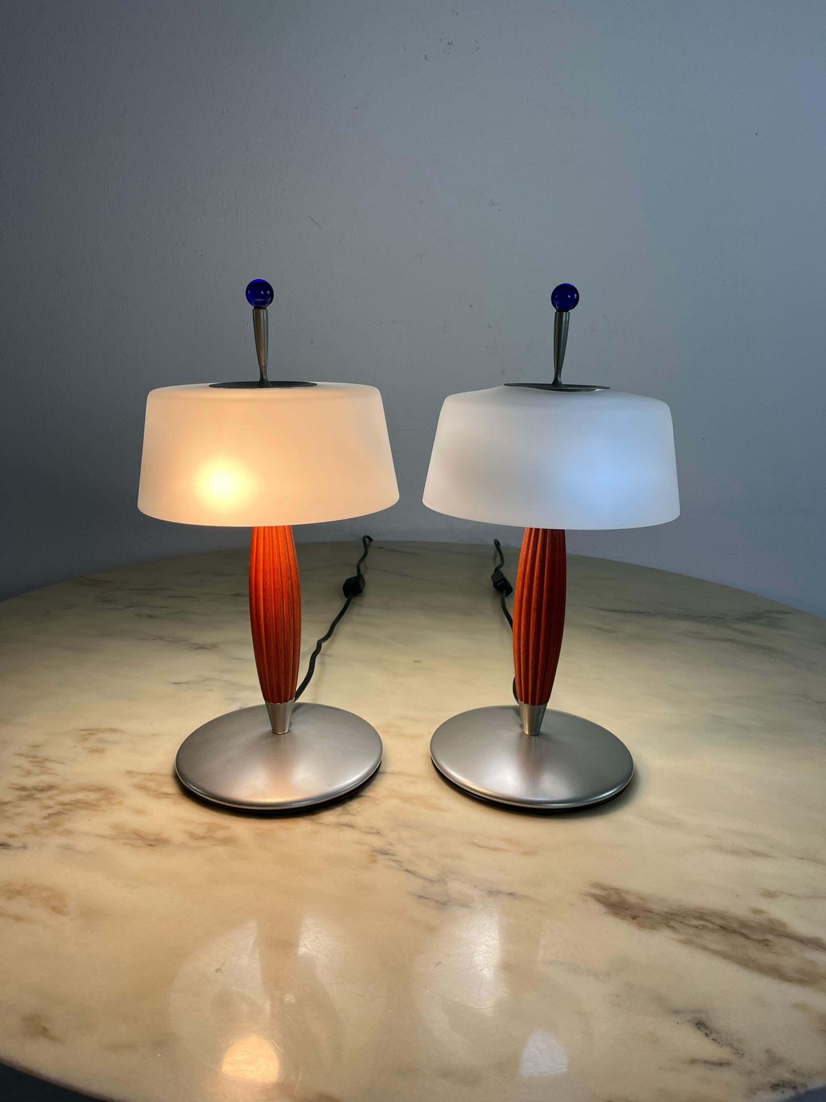 Set Of 2 De Majo Murano Glass Table Lamps, 1980s photo buy