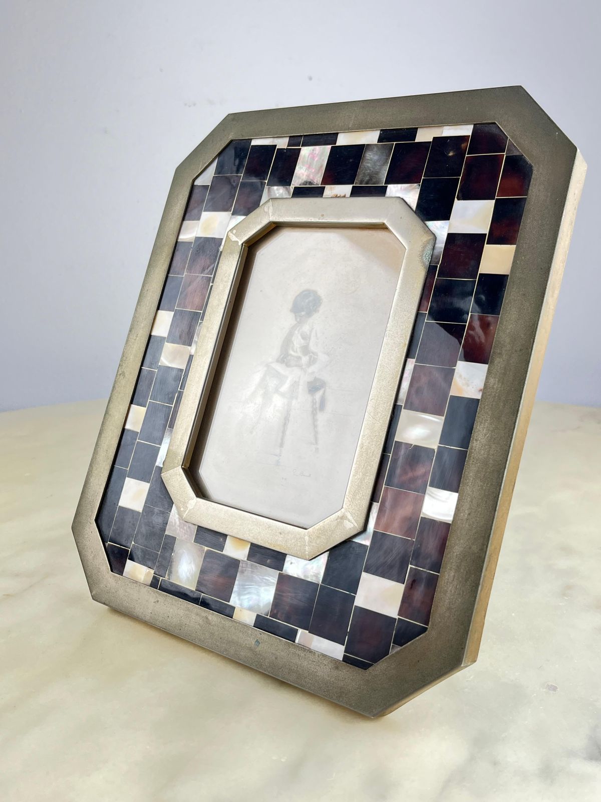 Midcentury Brass Photo Holder Italian Design 1960s photo Home Decor