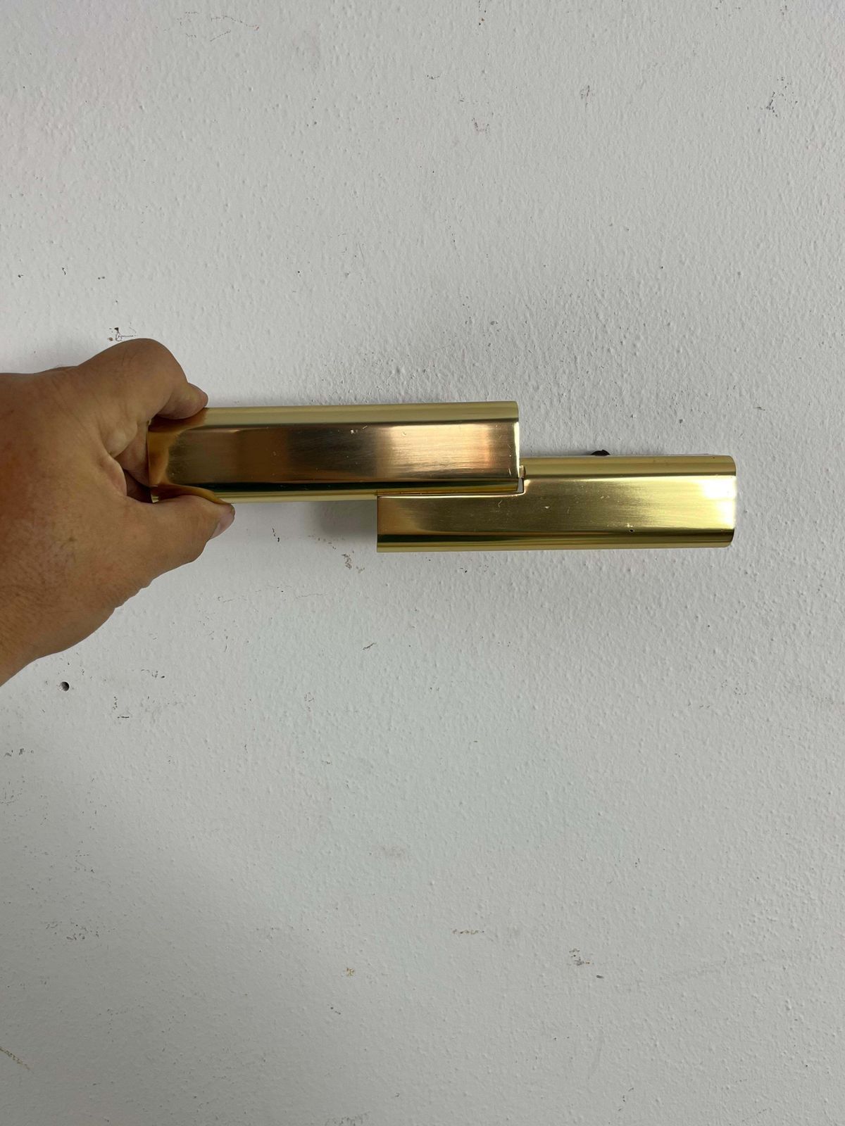 Set Of 12 Mid Century Golden Metal Furniture Handles Made In Italy, 1960s photo for sale