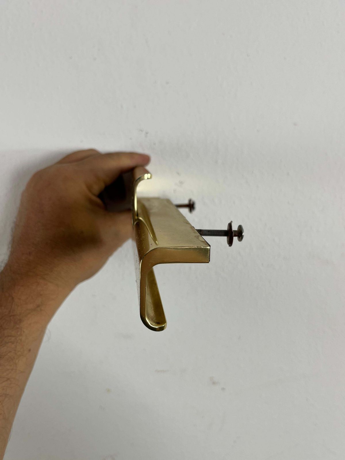 Set Of 12 Mid Century Golden Metal Furniture Handles Made In Italy, 1960s photo Home Fixtures