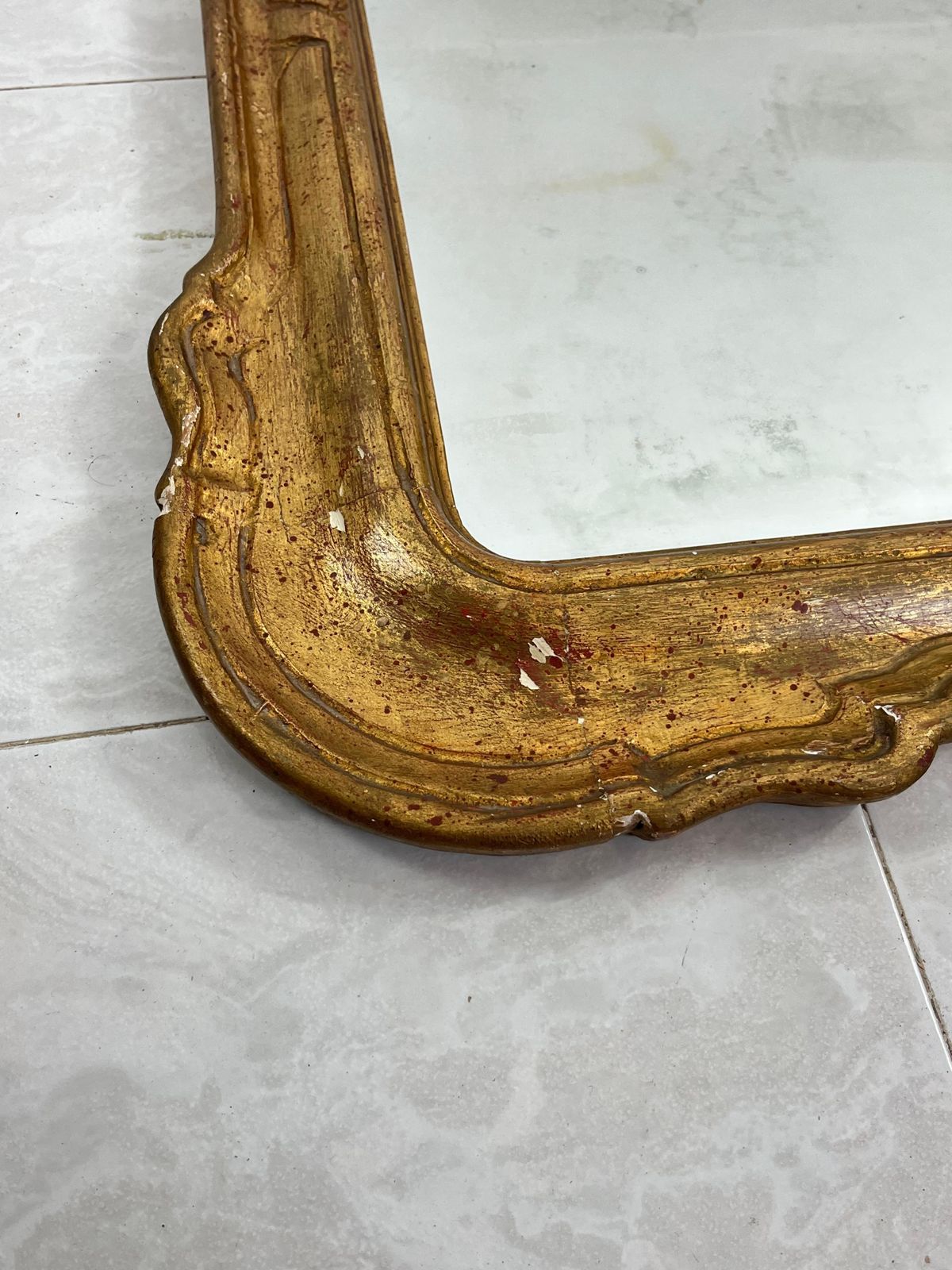Mid Century French Wall Mirror In Gilt Wood Frame, 1930s photo Home Decor