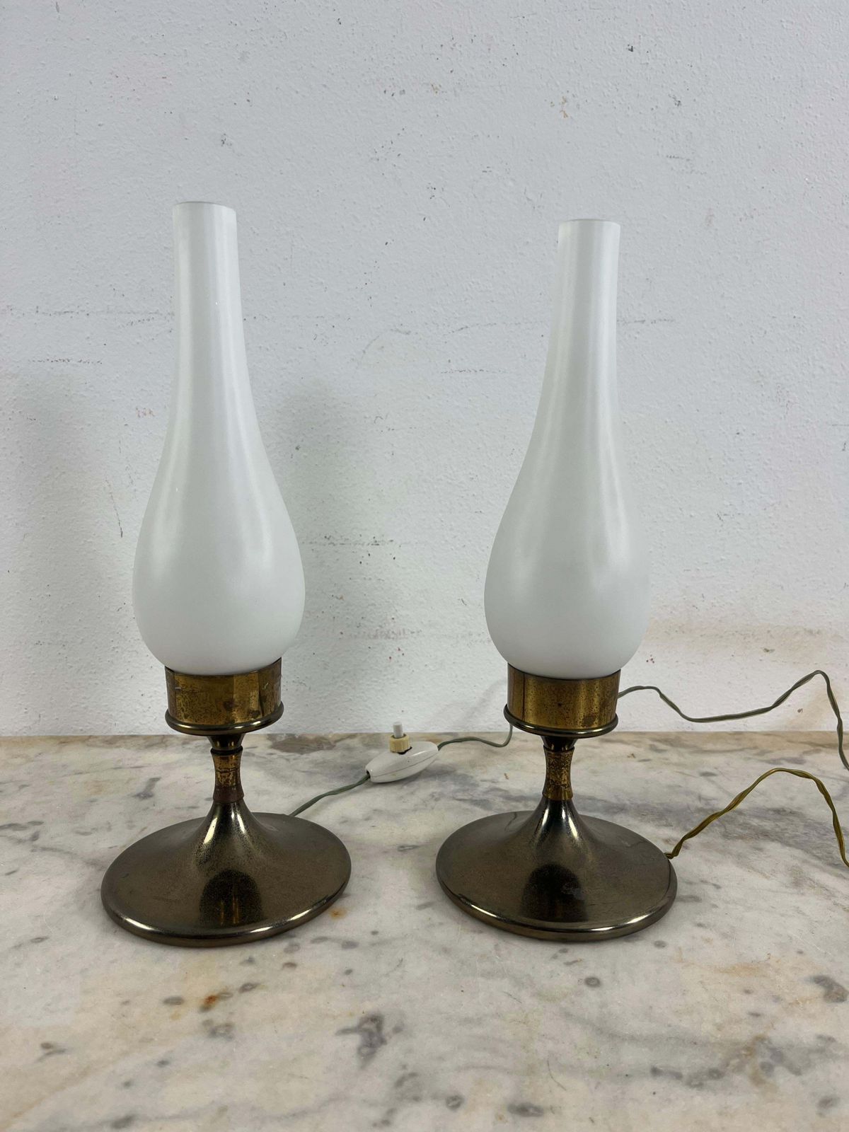 Set Of 2 Mid Century Table Lamps Attributed To Stilnovo, 1950s photo furniture