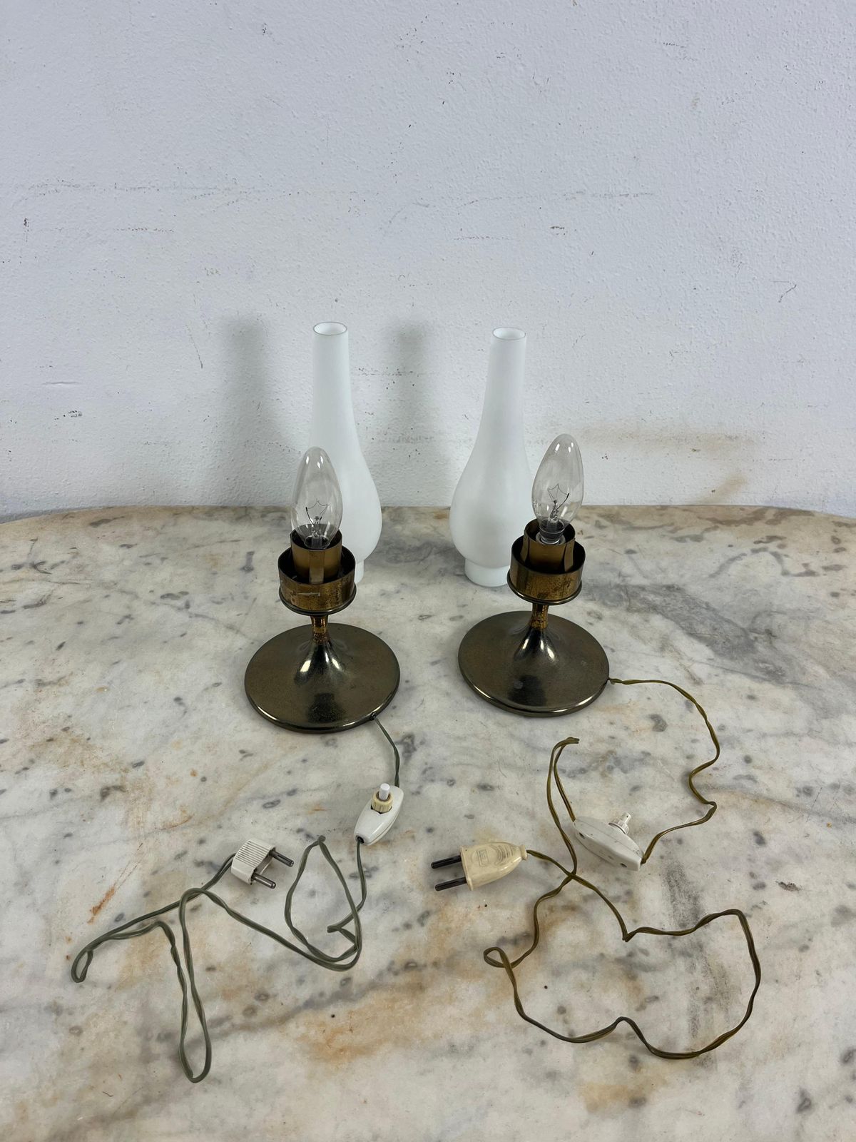 Set Of 2 Mid Century Table Lamps Attributed To Stilnovo, 1950s photo 1025.0