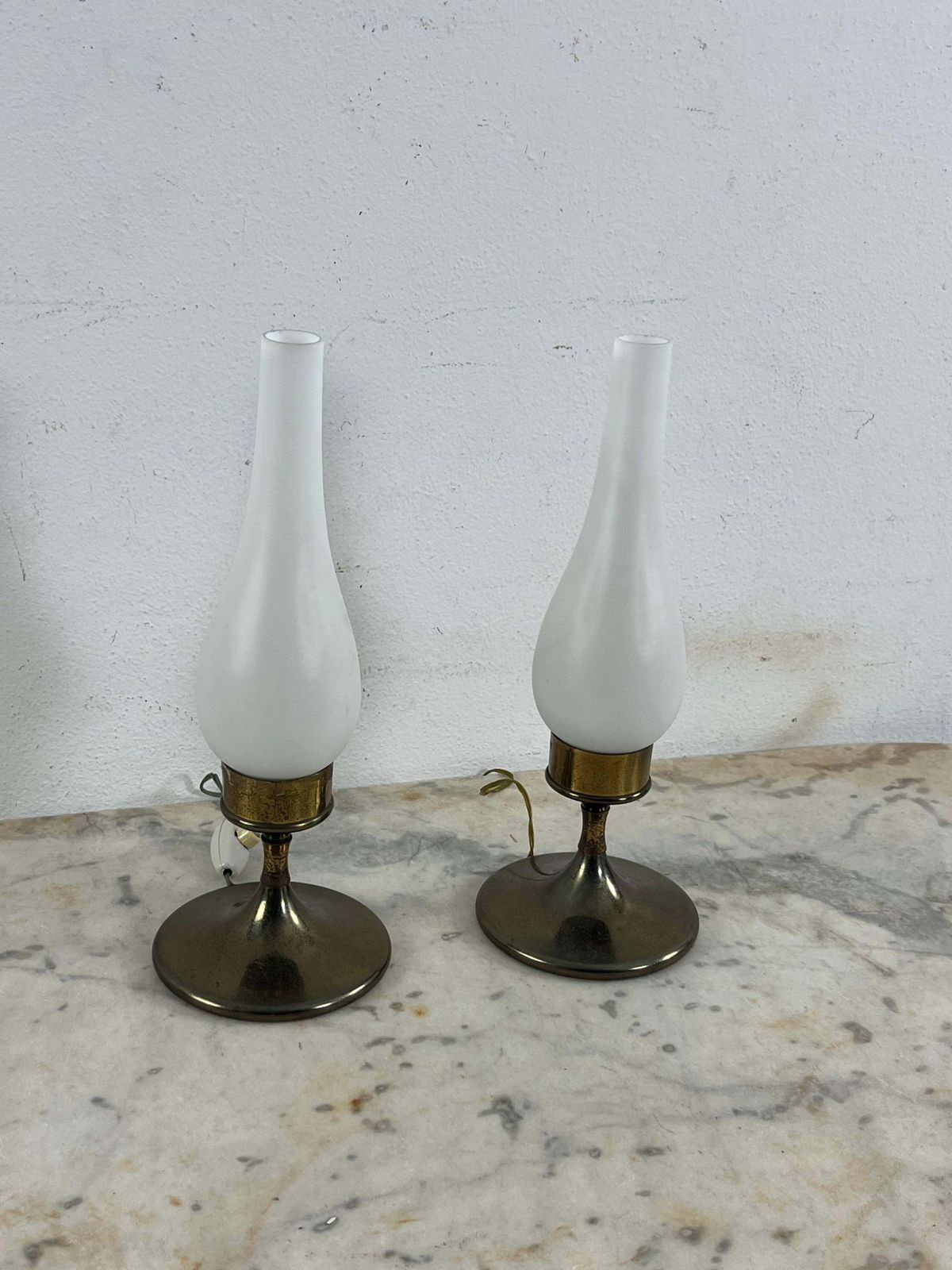 Set Of 2 Mid Century Table Lamps Attributed To Stilnovo, 1950s photo vintage