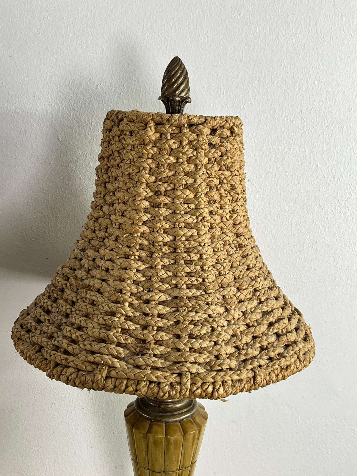 Set Of 2 Big Vintage Rattan Table Lamps In The Style Of Luciano Frigerio, 1980s photo Lighting