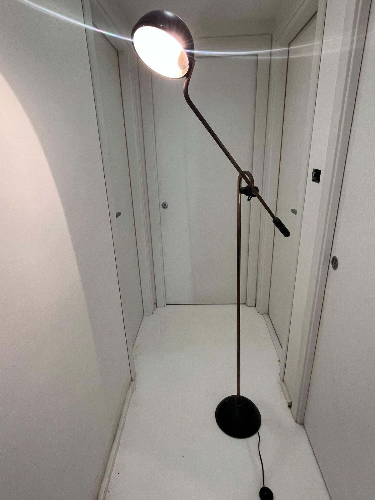 Mid Century Brass And Enamelled Aluminum Adjustable Floor Lamp, 1960s photo buy