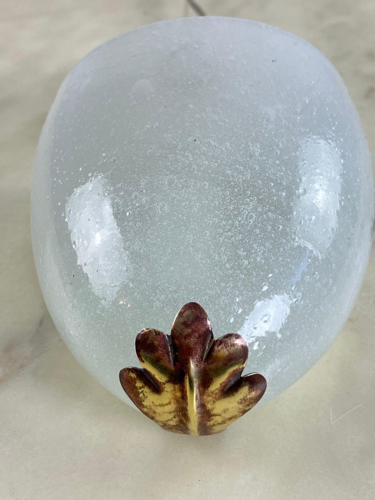 Mid Century Ercole Barovier Murano Glass And Brass Wall Lamp 1950s photo buy