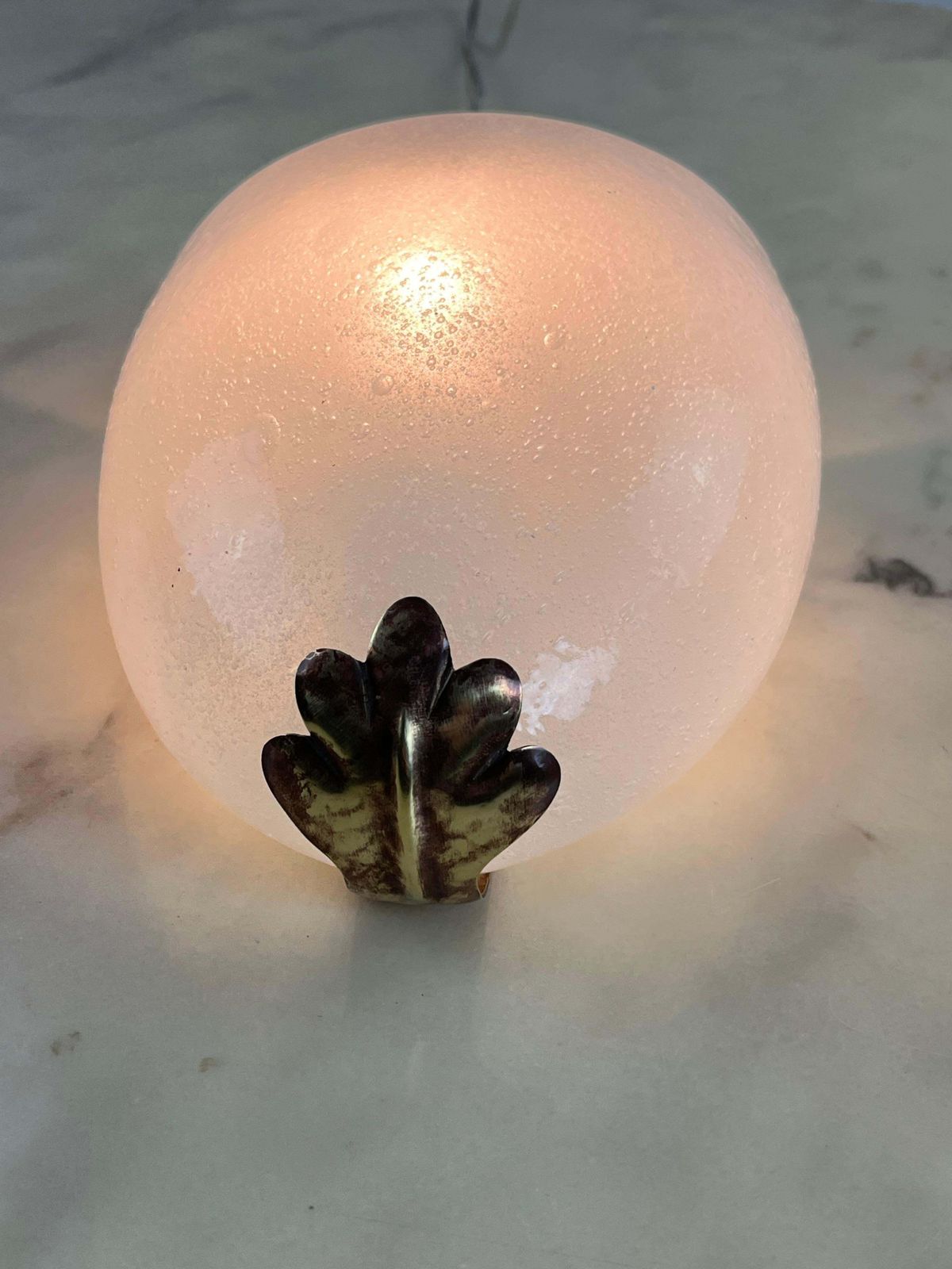 Mid Century Ercole Barovier Murano Glass And Brass Wall Lamp 1950s photo vintage