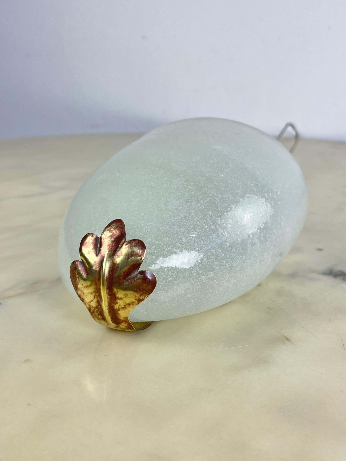 Lighting Mid Century Ercole Barovier Murano Glass And Brass Wall Lamp 1950s photo