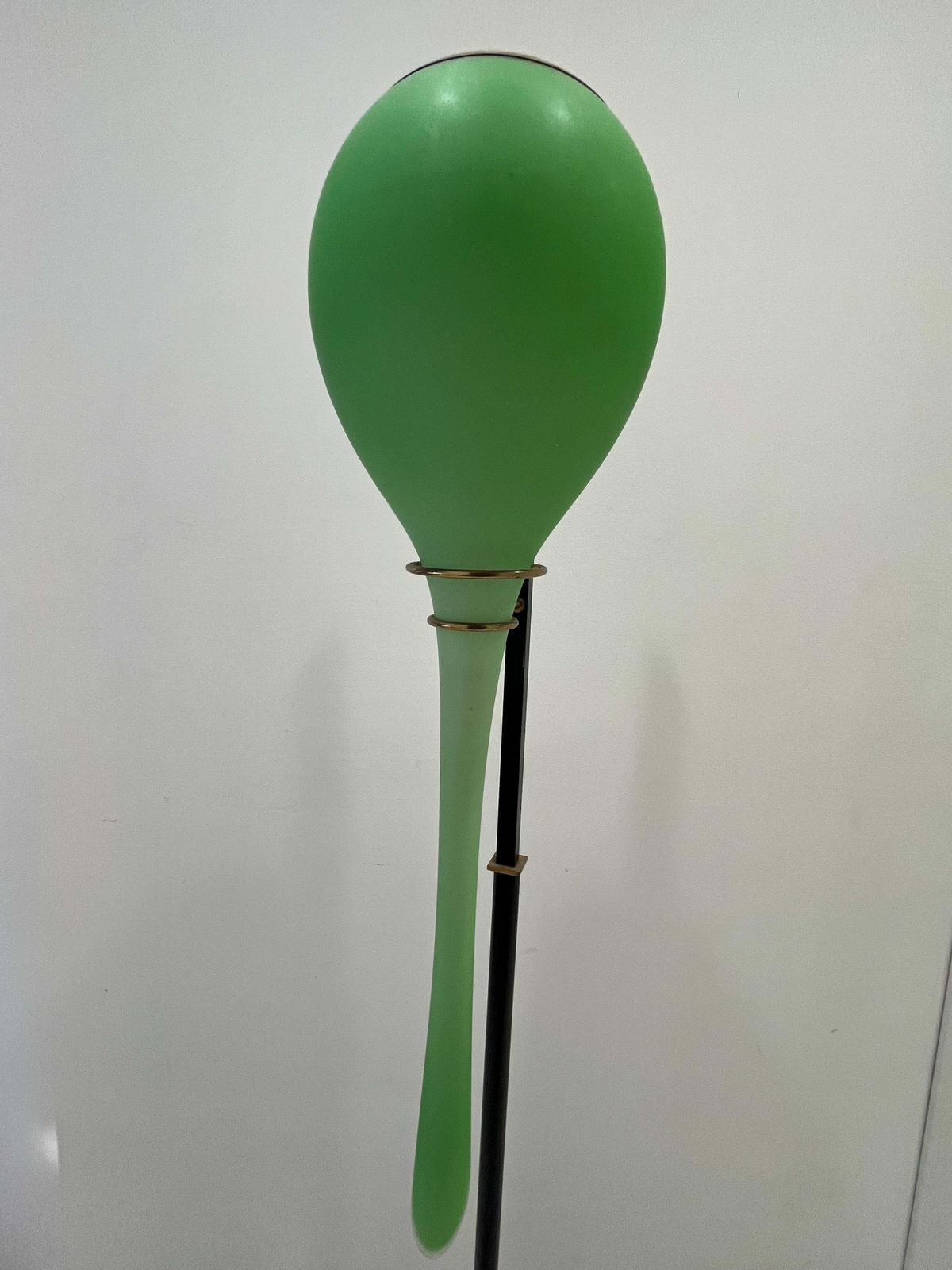 Mid Century Floor Lamp, Murano Opaline Glass, Attributed To Stilnovo, 1950s photo for sale