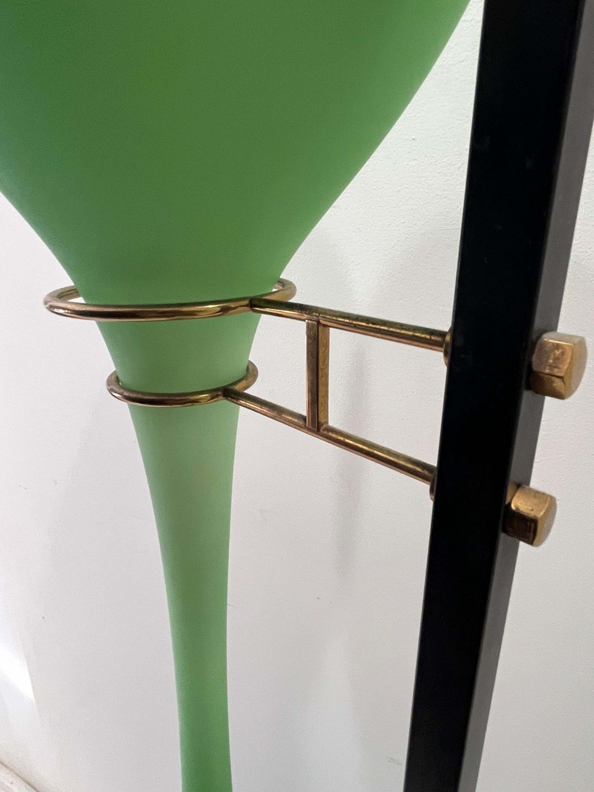 3671.0 Mid Century Floor Lamp, Murano Opaline Glass, Attributed To Stilnovo, 1950s photo