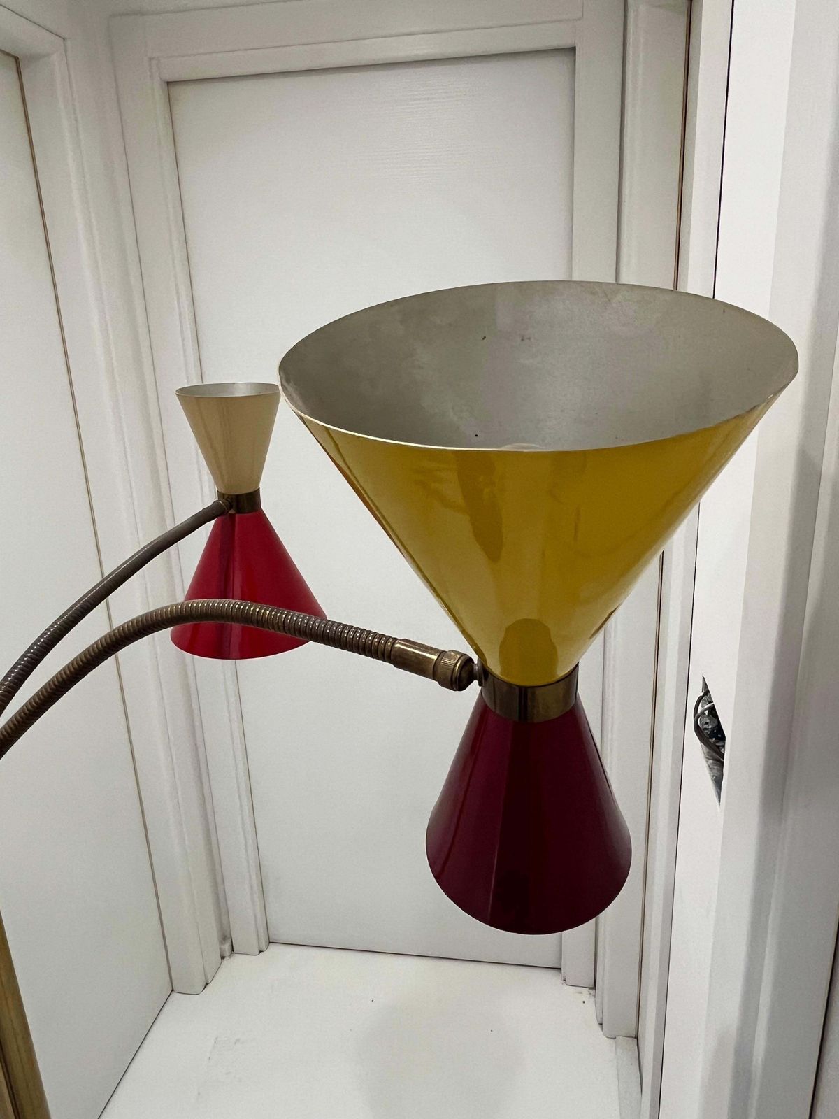 Mid Century 5 Arm 10 Light Brass Floor Lamp Stilnovo, 1950s photo 7513.0