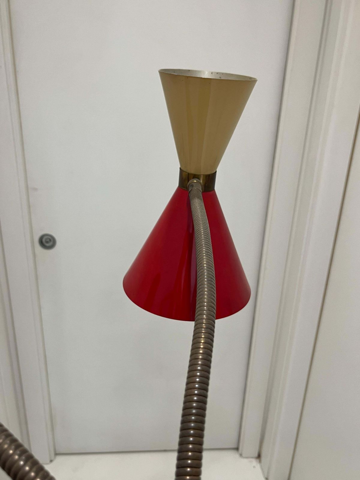 7513.0 Mid Century 5 Arm 10 Light Brass Floor Lamp Stilnovo, 1950s photo