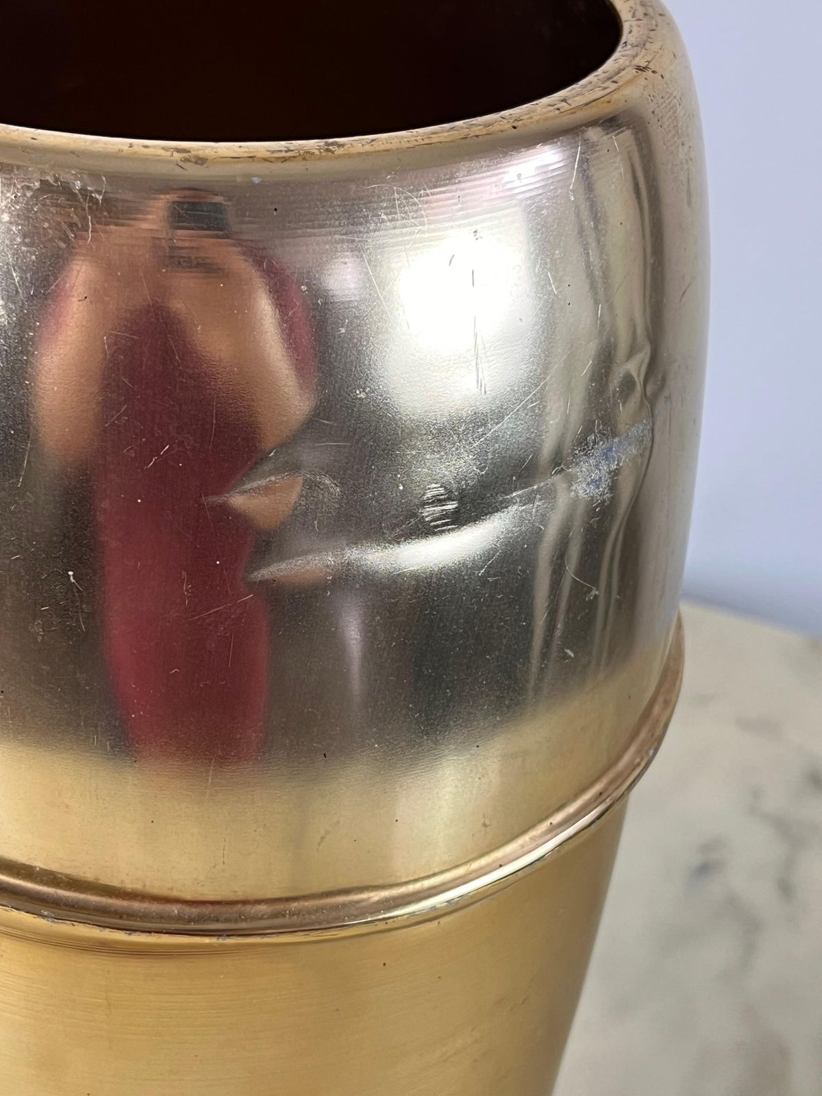 Antique Italian Brass Umbrella Stand, 1950s photo for sale