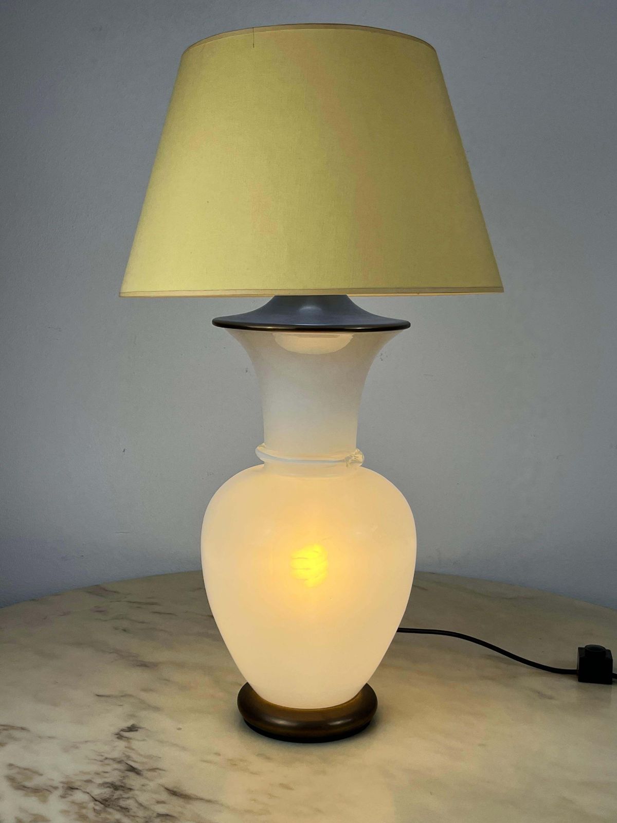 Murano Glass And Brass Table Lamp, F. Fabbian, Italy, 1970s photo furniture