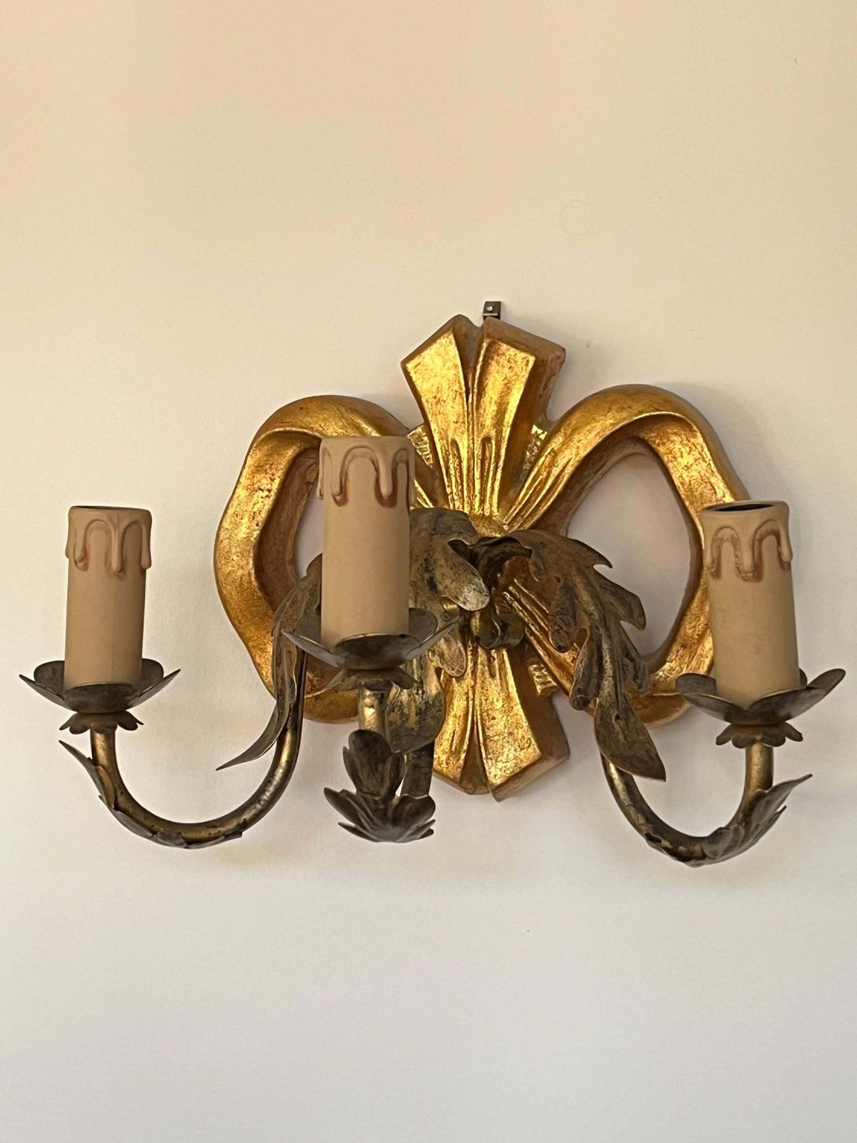Set Of 7 Wooden Appliques, Three Lights, Italy, 1980s photo Lighting
