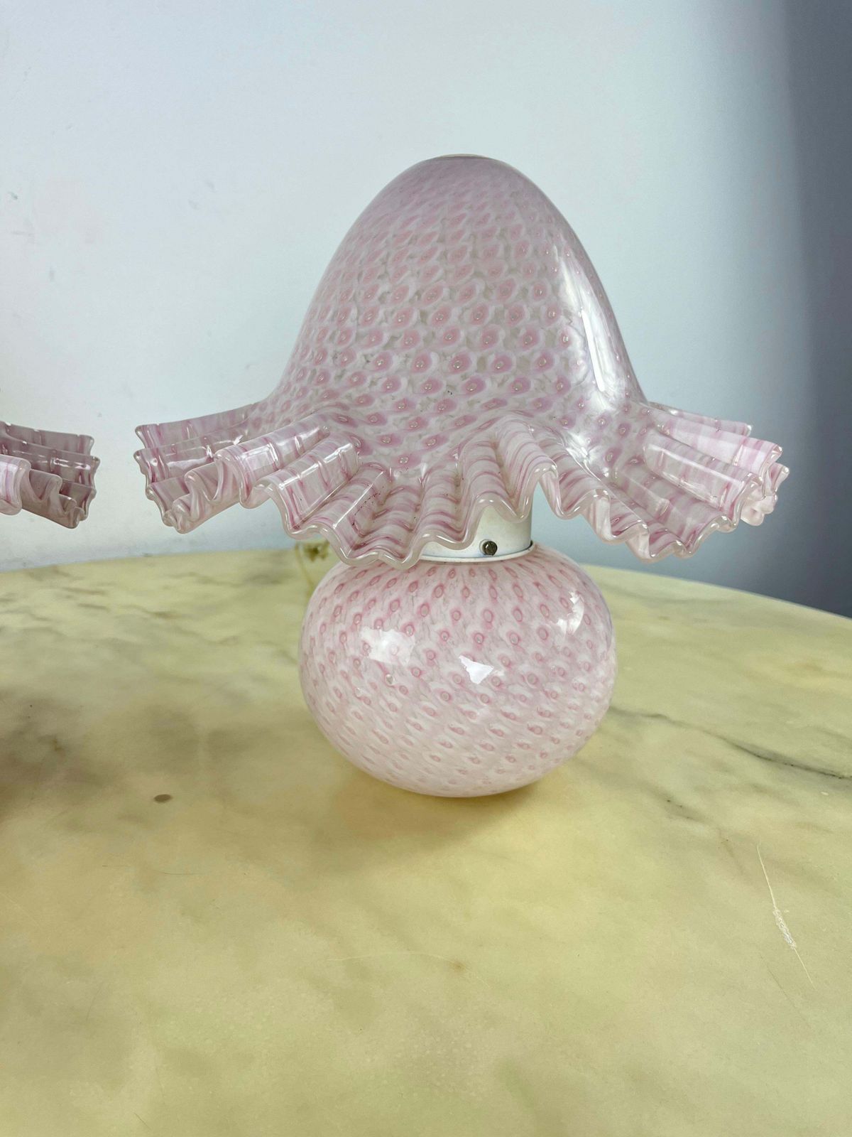 Set Of 2 Murano Glass Bedside Lamps Double Lighting Attributed To Cenedese 1980s photo for sale