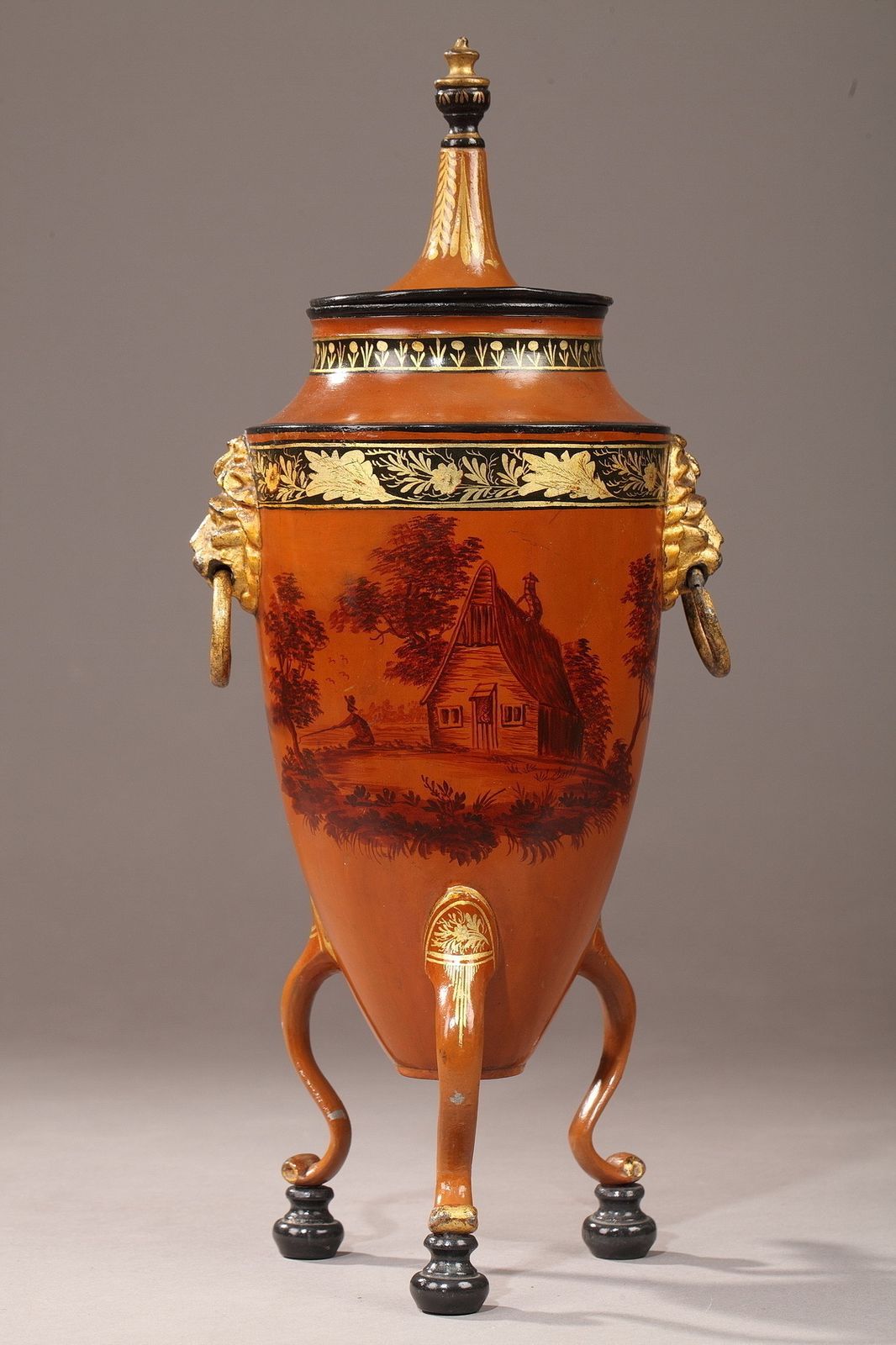 Pair Of Drink Dispensers In Lacquered Tin  Empire Period photo Home Decor