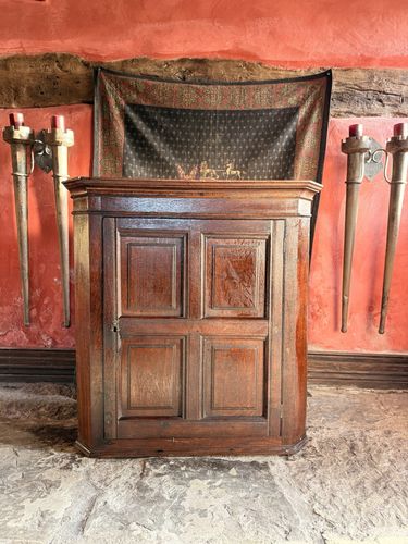 Original Handsome George III Panelled Georgian Corner Cabinet Cupboard C1760
