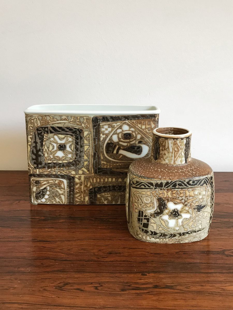 Ceramic Vases By Nils Thorsson For Royal Copenhagen, 1960s, Set Of 2 photo furniture